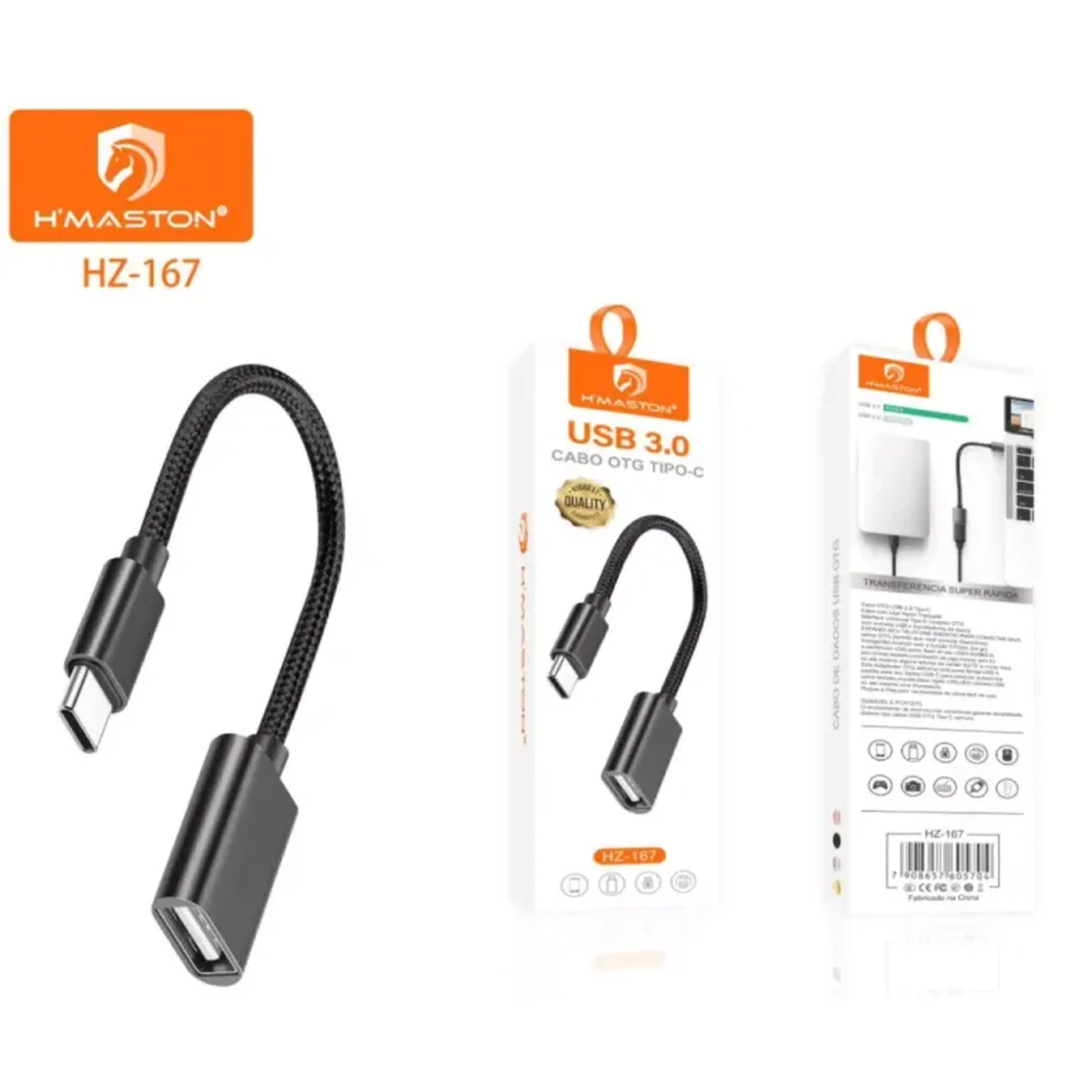 Adaptador OTG Tipo C Mouse Teclado Pendrive 3.0 Hz-167 imagem