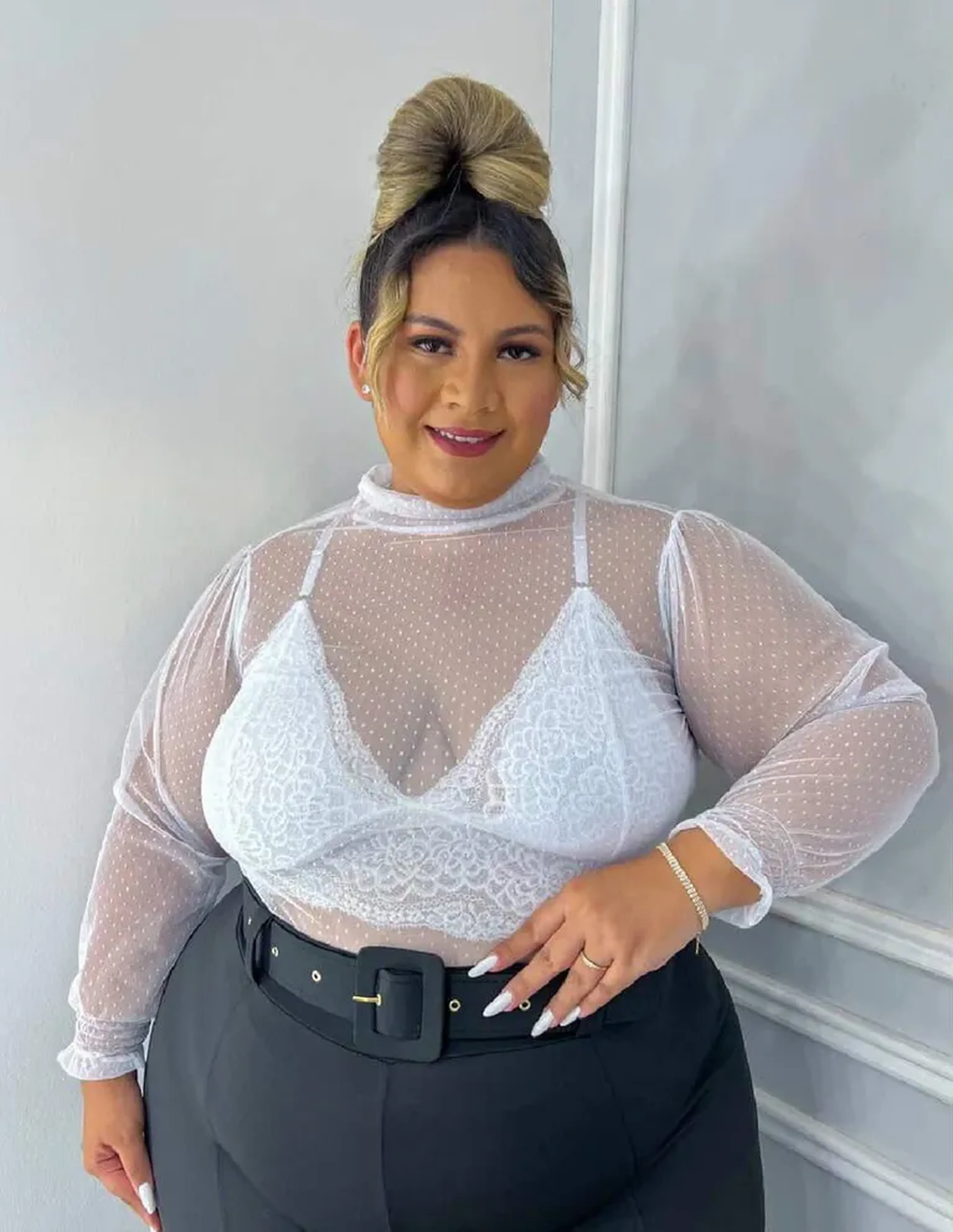 Blusa tule sem top 46ao52 imagem