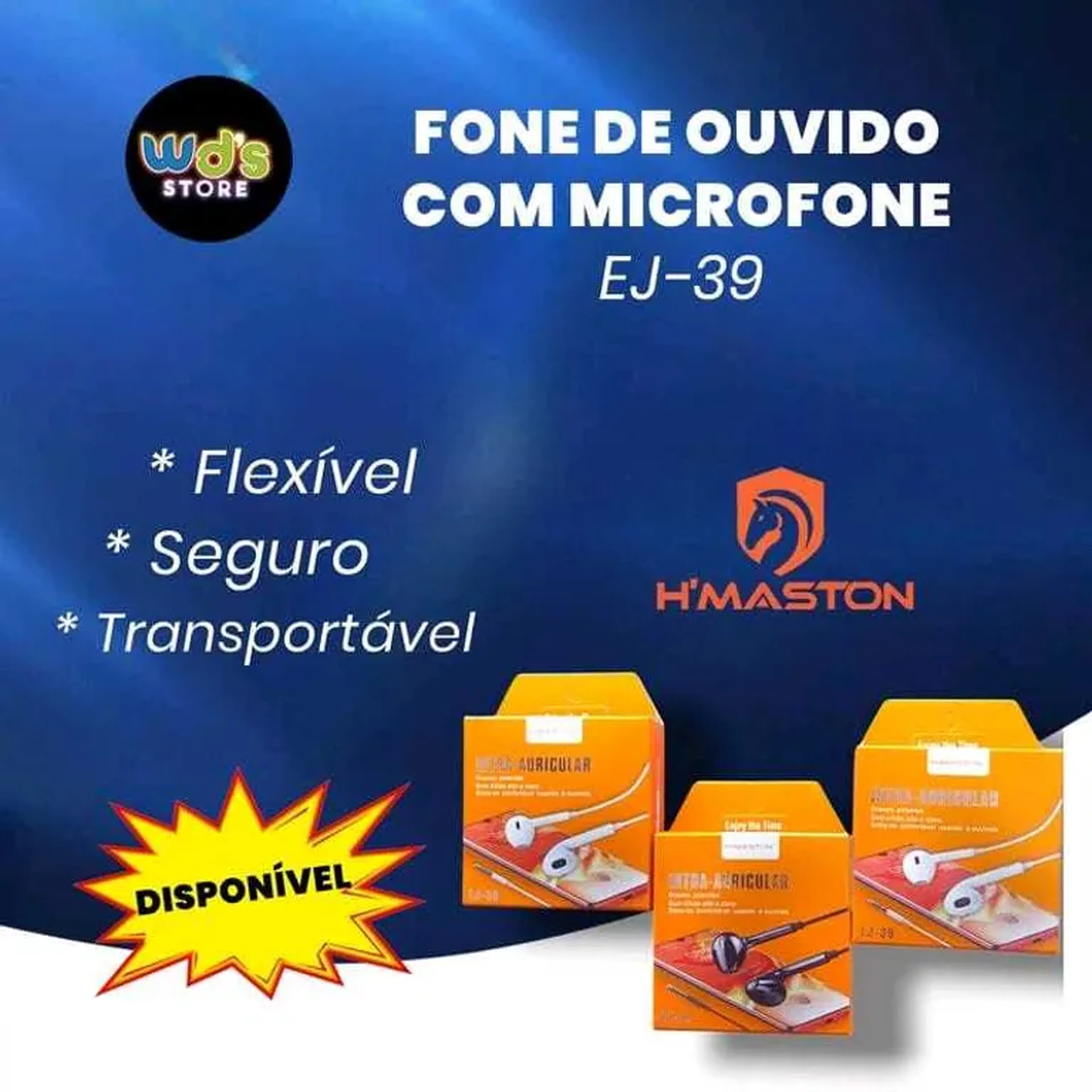 Fone com microfone Hmaston EJ-39 imagem