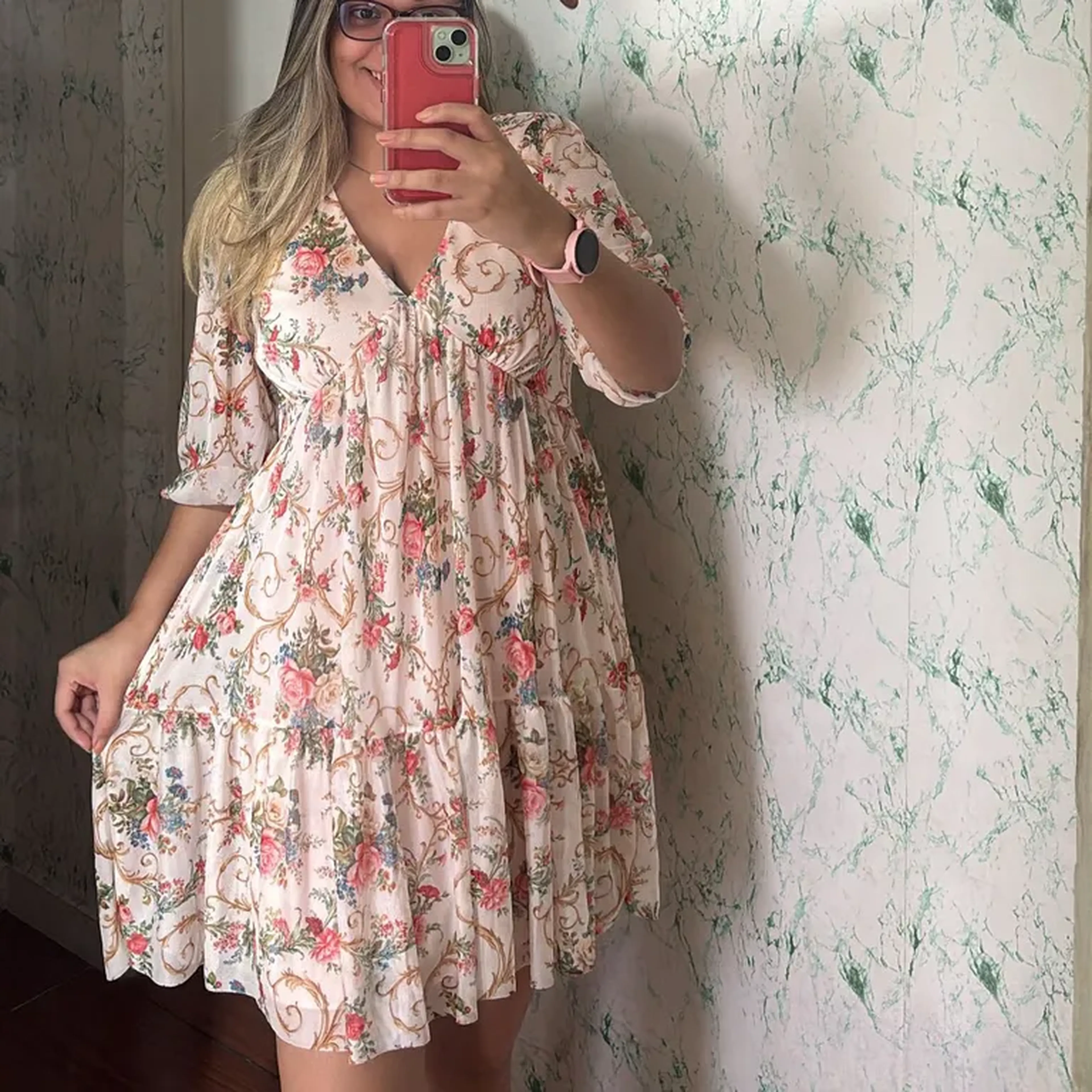 vestido Nina em tule estamp clara imagem
