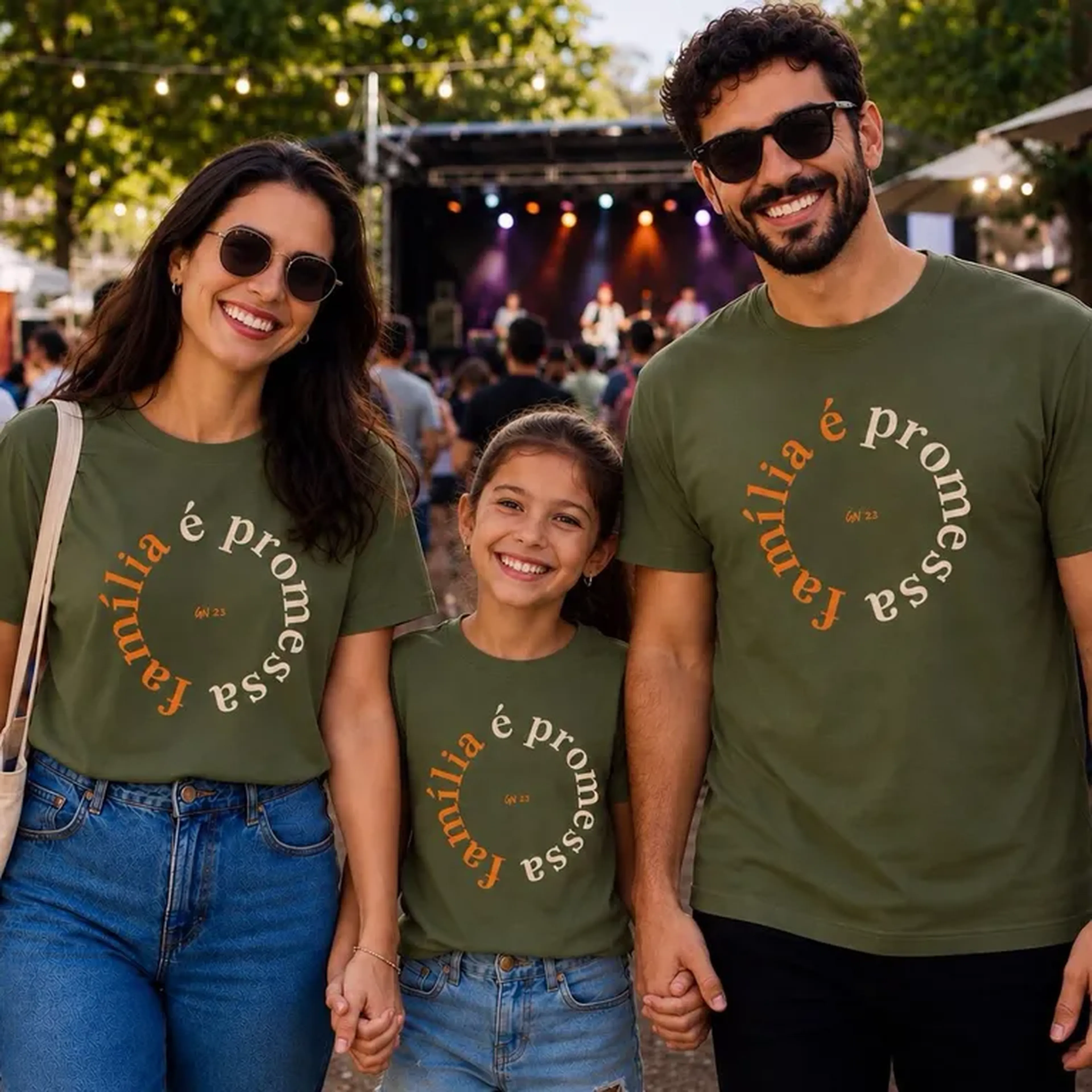 Camisa Família - 100% algodão - Verde imagem