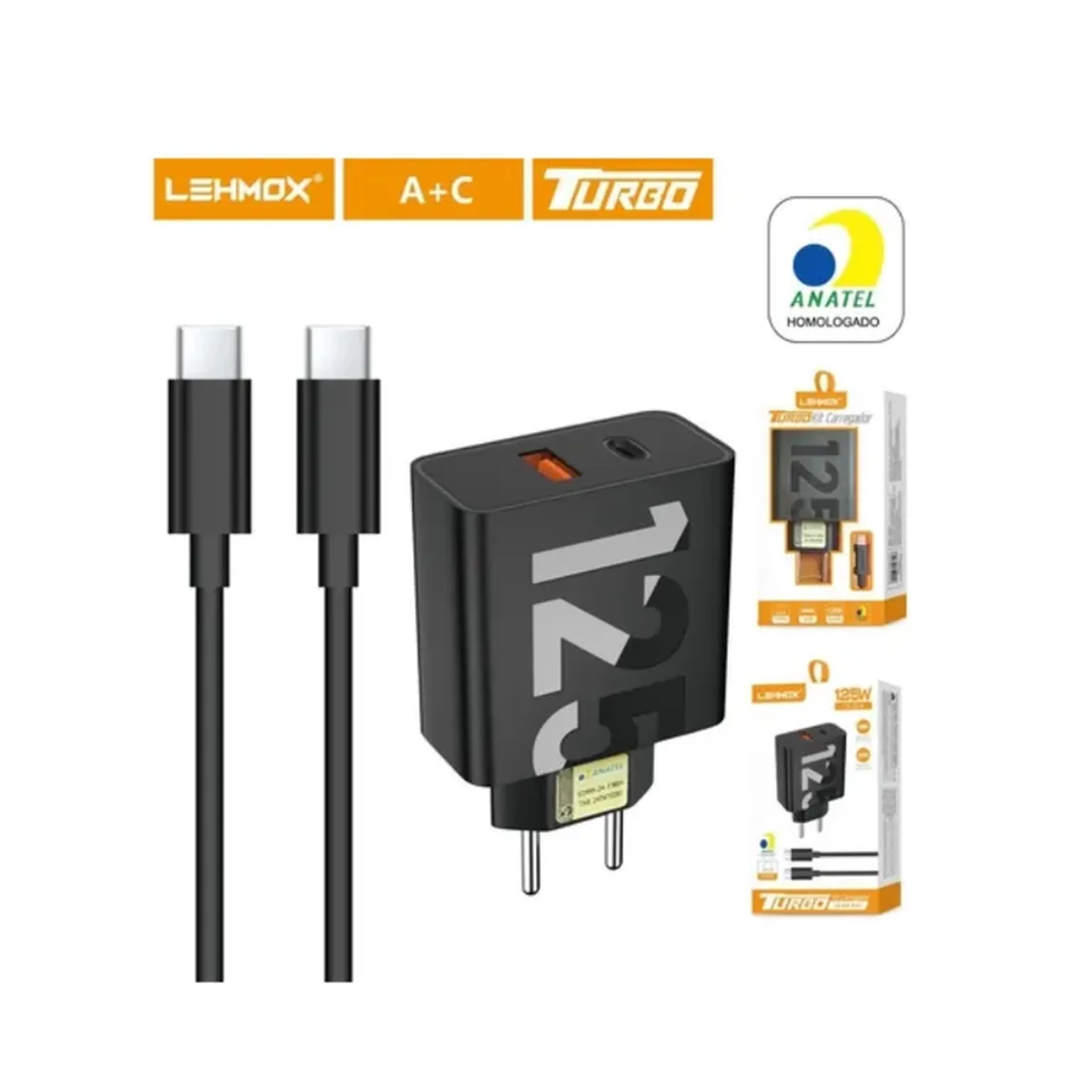 Carregador Lehmox Le-627 A+C 125W Tipo-C imagem