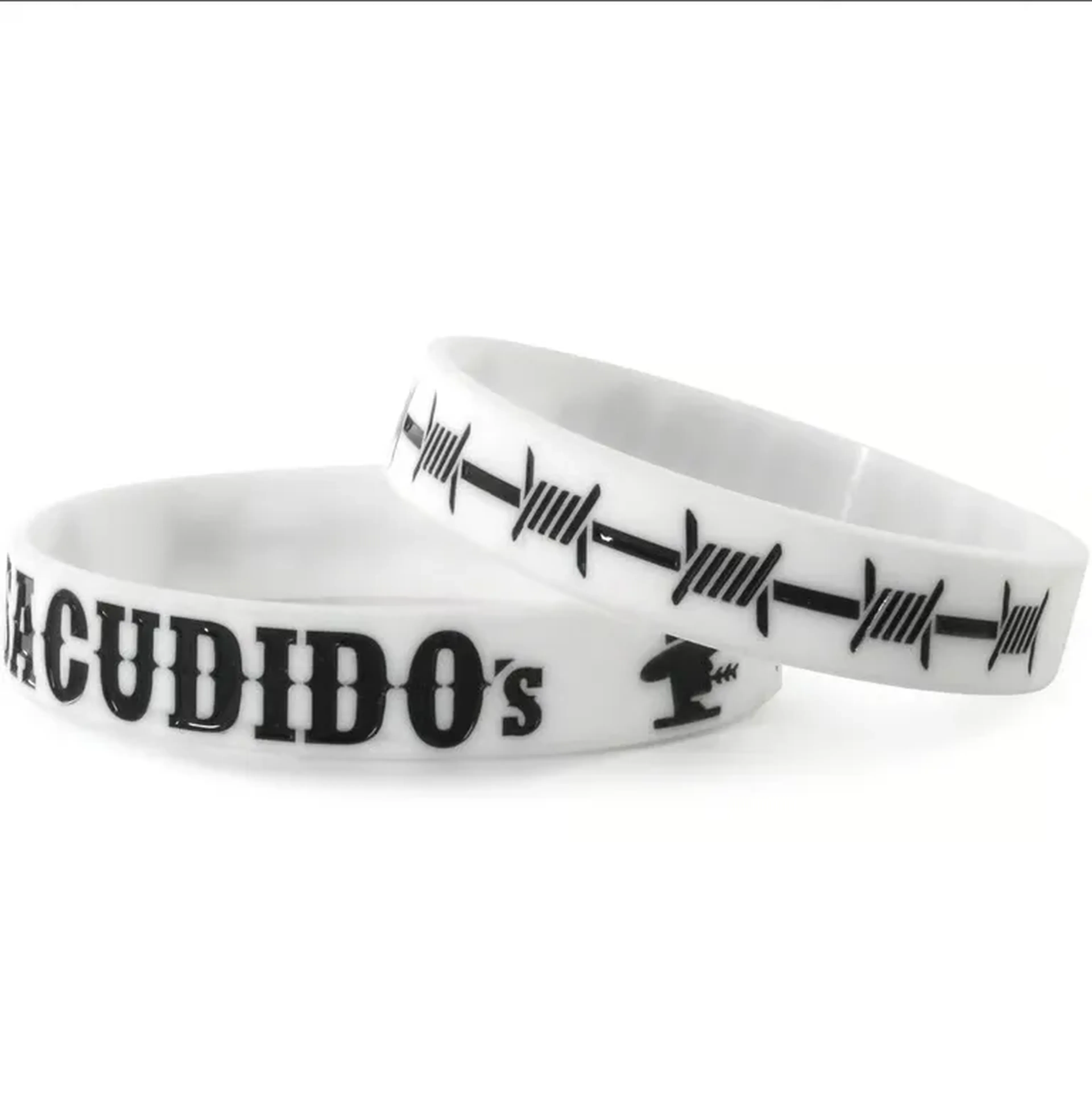 Pulseira Silicone Sacudido's - Branco com Preto - TAM. ÚNICO imagem