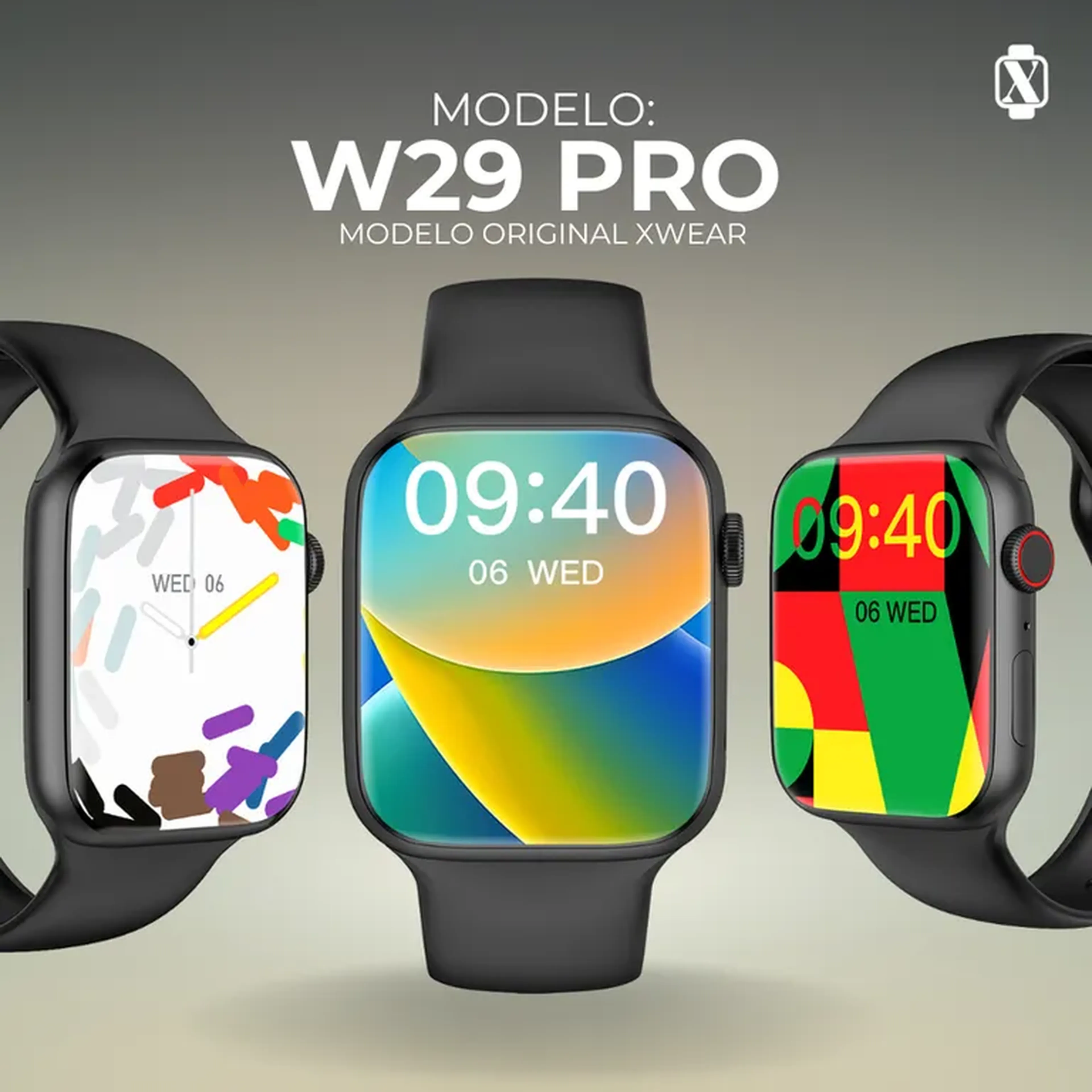 W29 PRO MICROWEAR| FUNÇÃO DOIS GESTOS, 1G DE MEMÓRIA - Cor Preto imagem