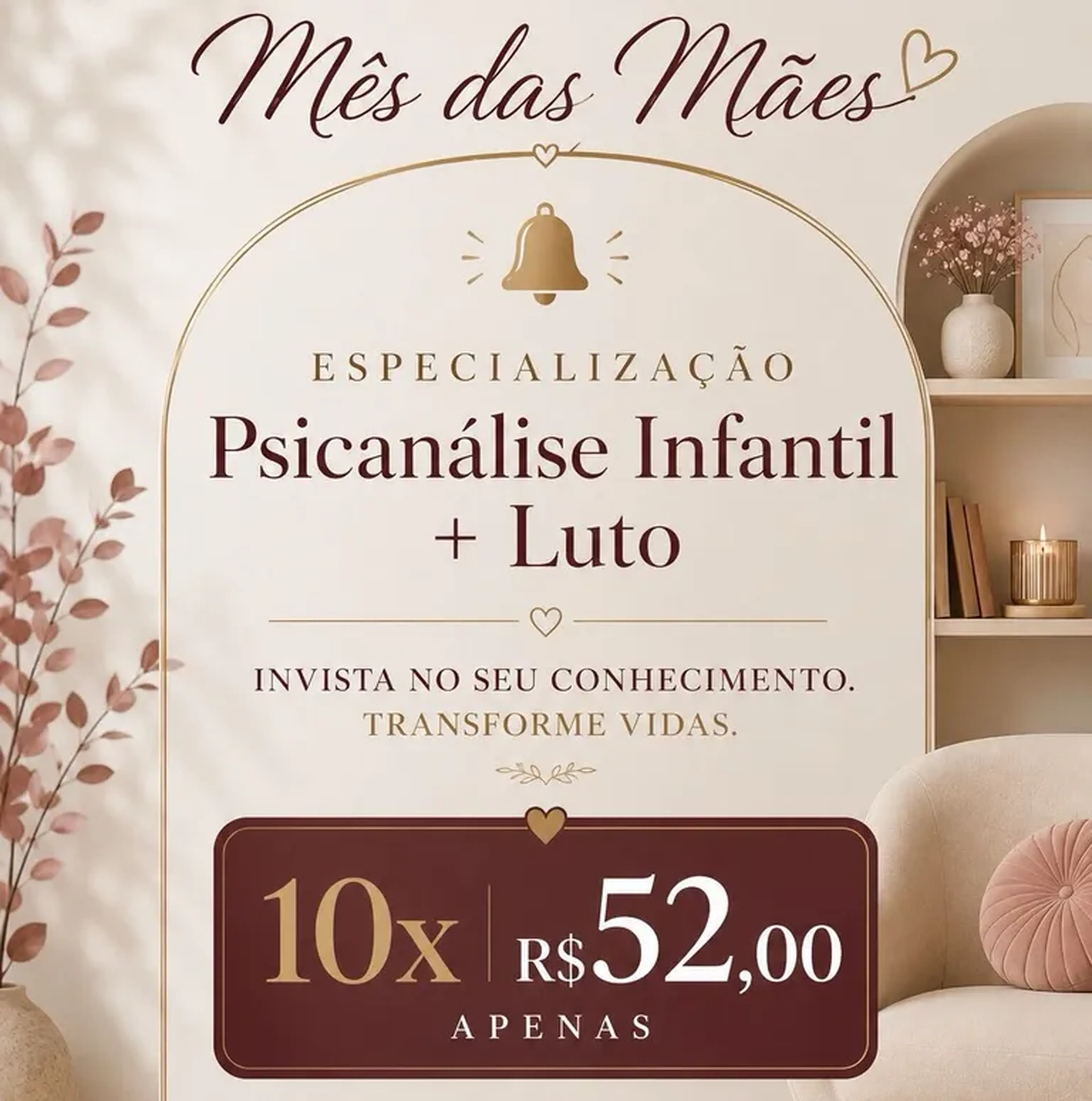 10X 104,00 Especialização Psicanálise Infantil imagem