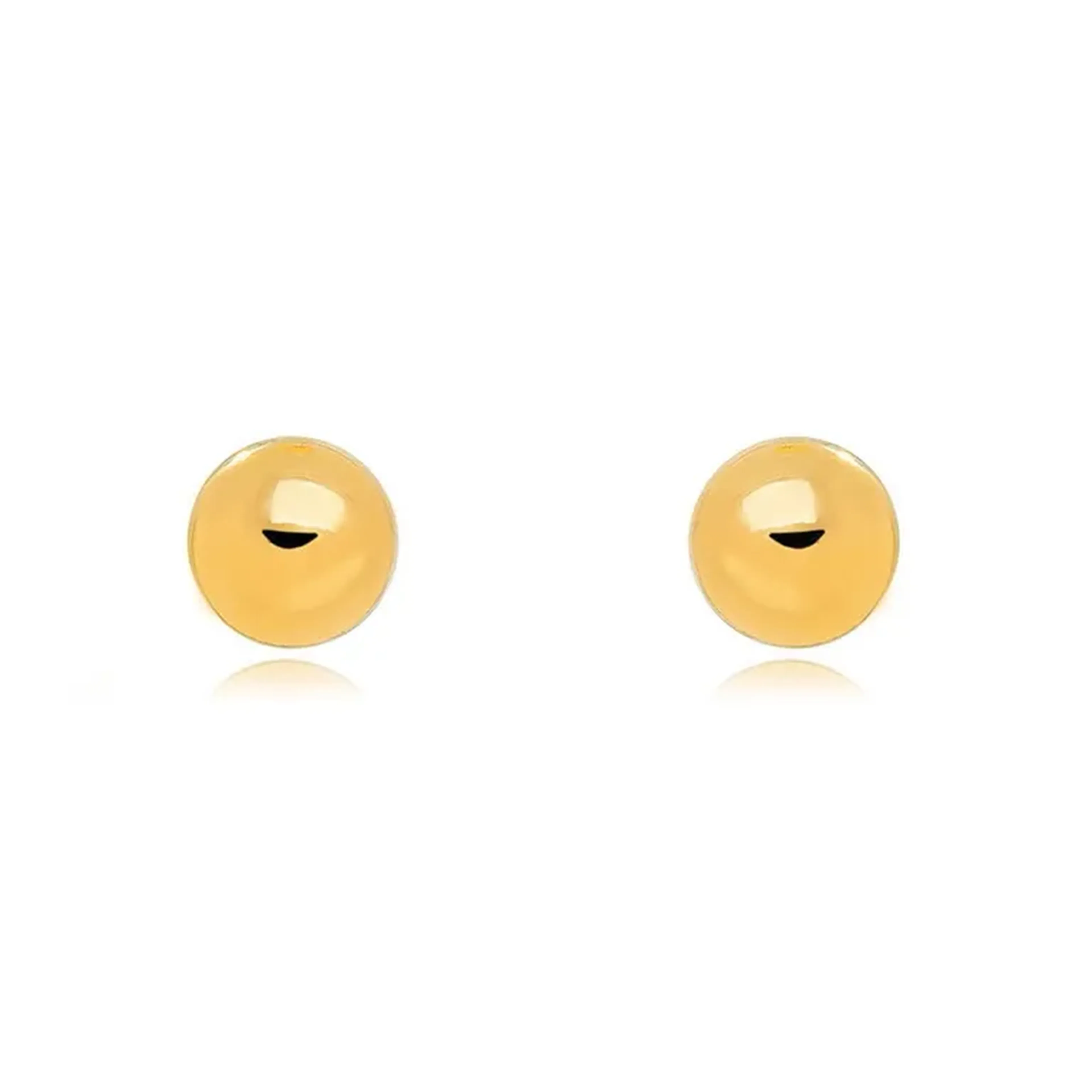 Brinco Bola Liso Dourado G imagem
