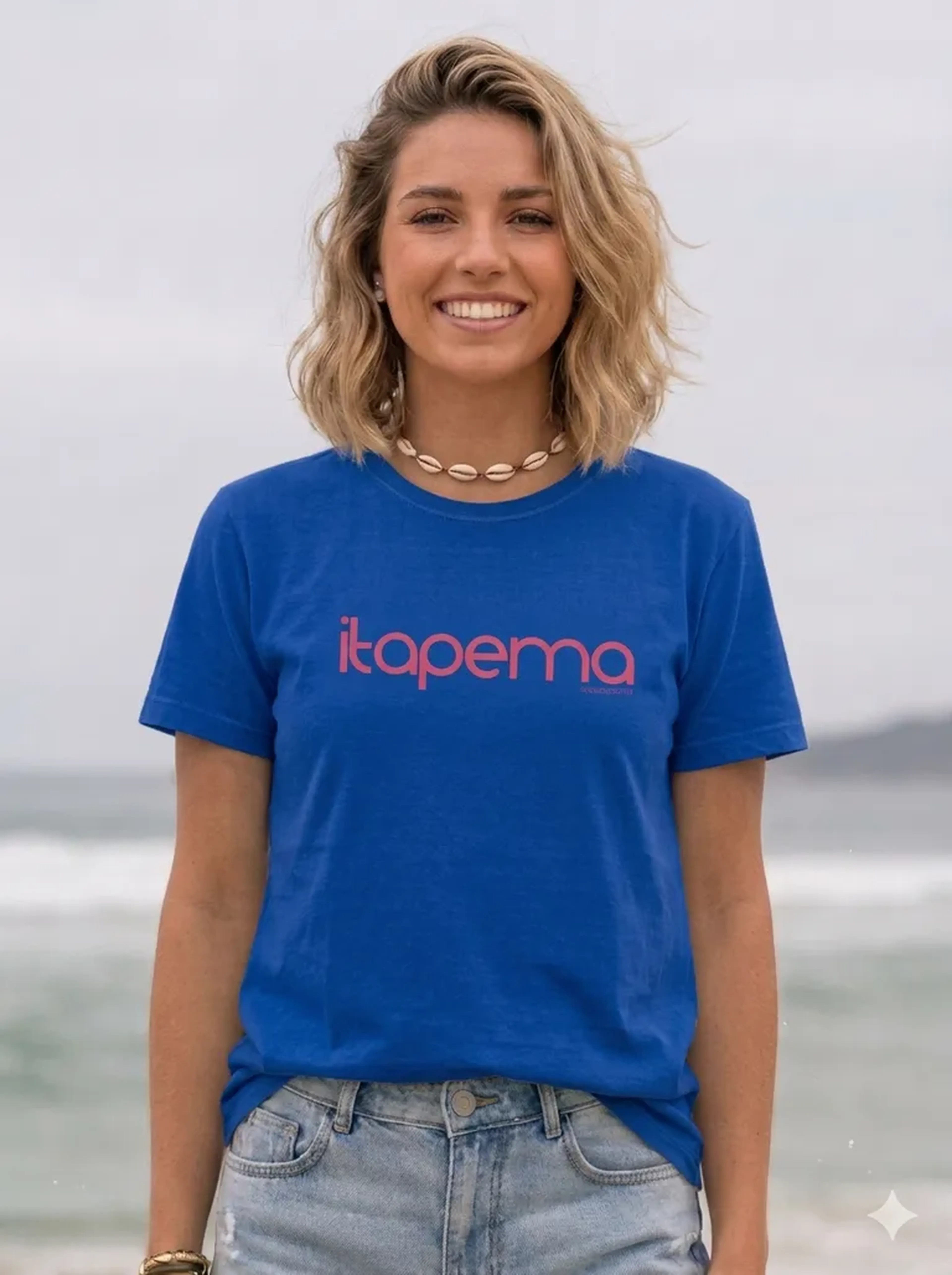 Feminina Azul Royal Itapema Rosa imagem