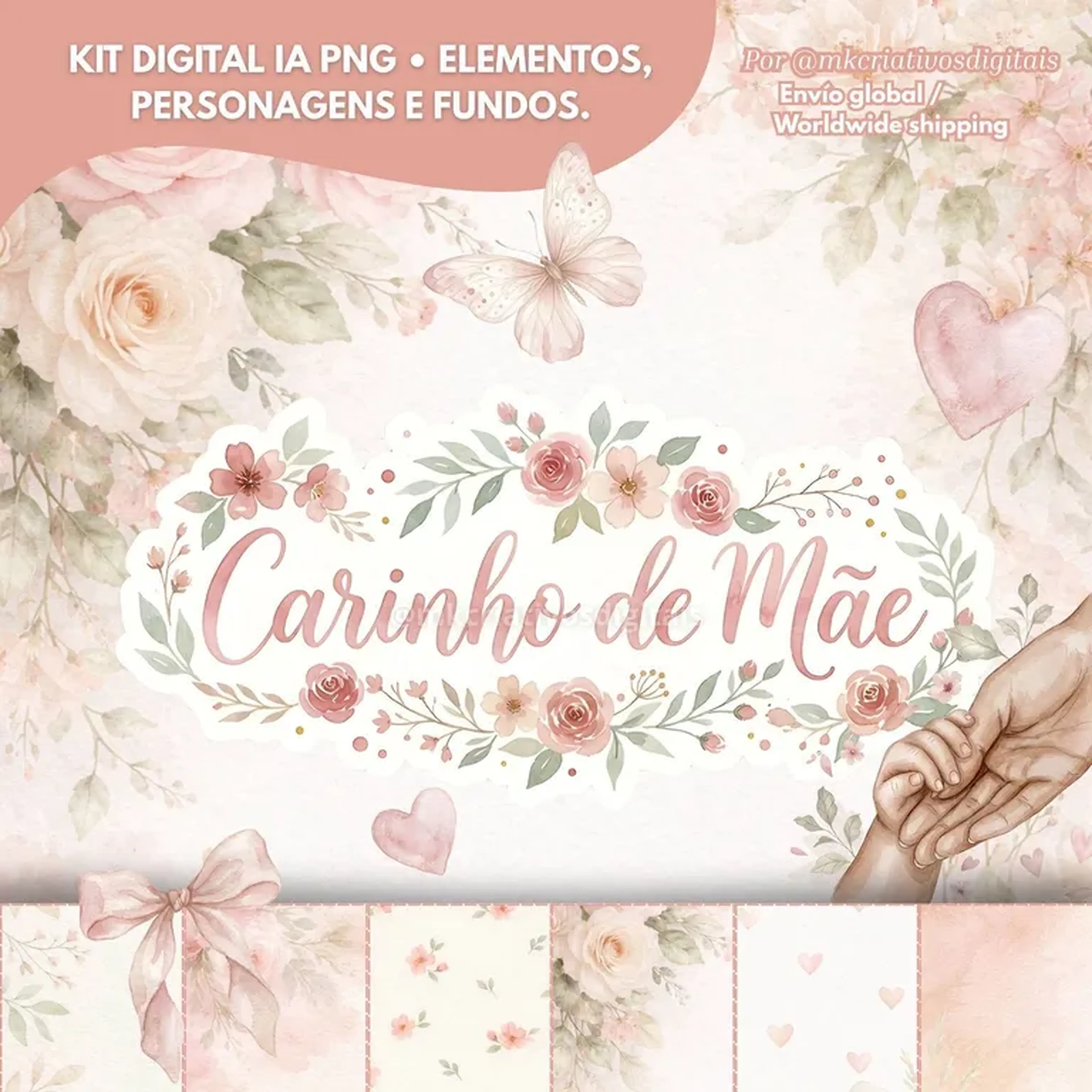 Carinho de Mãe - Kit digital IA PNG imagem