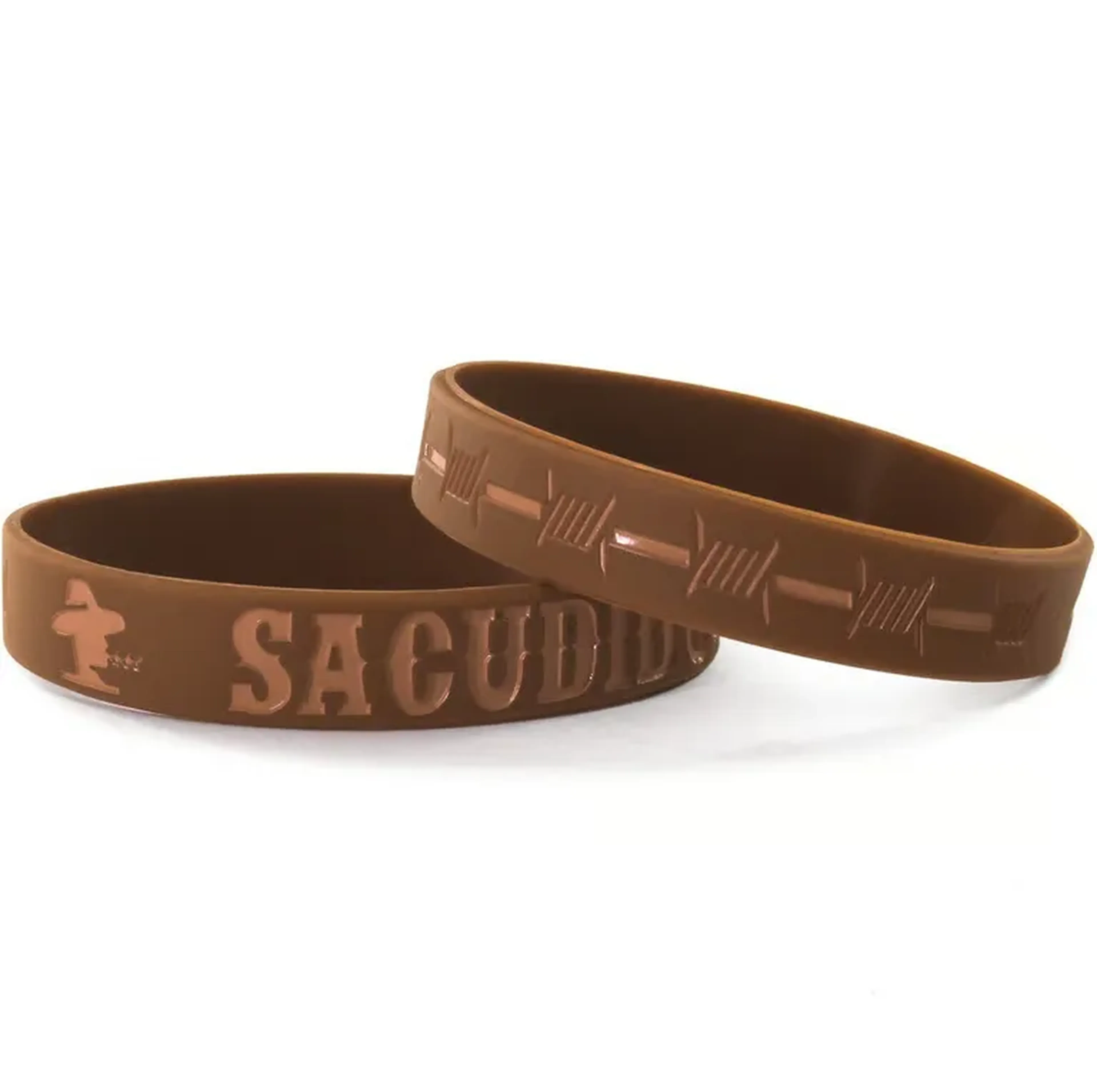Pulseira Silicone Sacudido's - Marrom com Marrom Claro - TAM ÚNI imagem