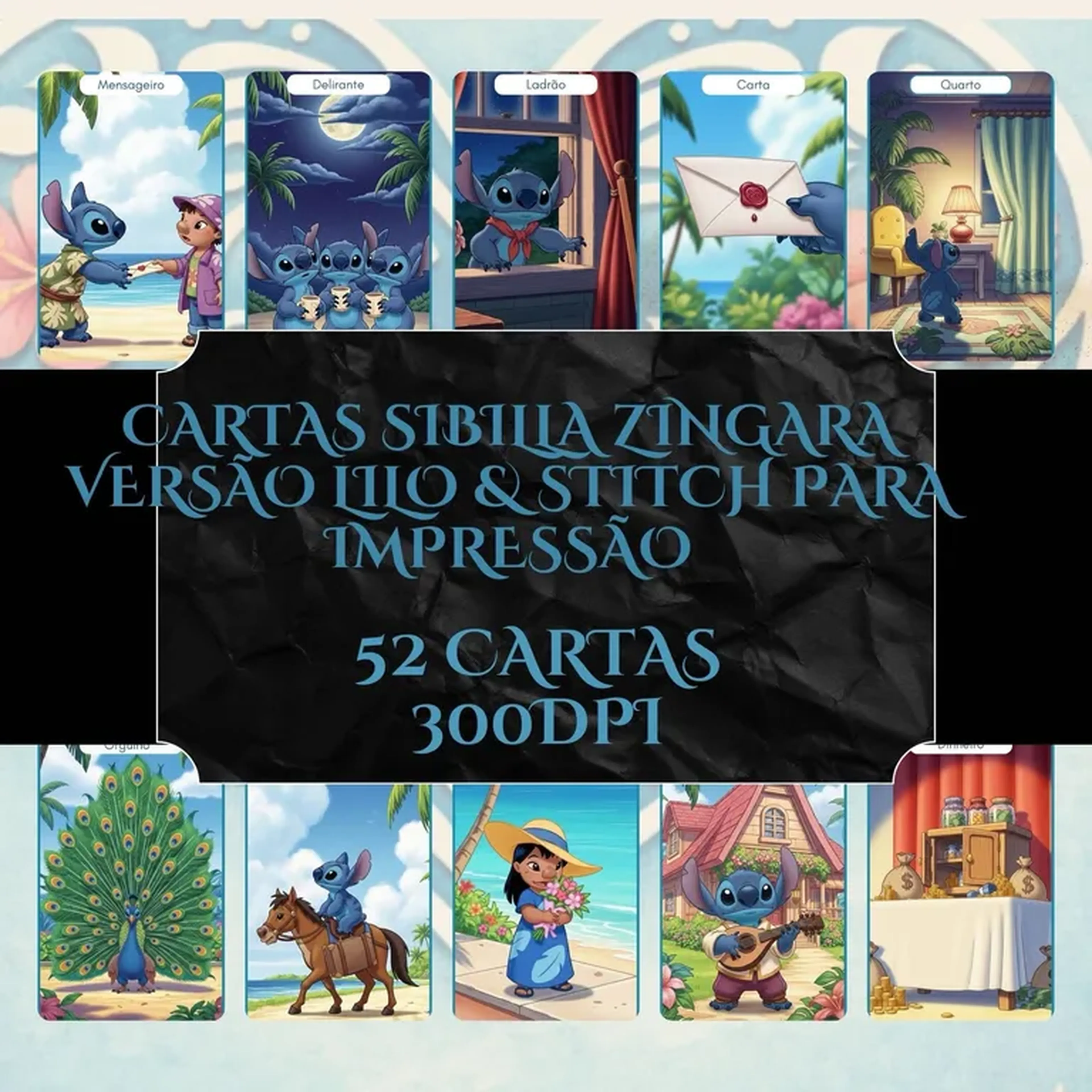 Cartas Sibilla Zingara Lilo Stitch imagem