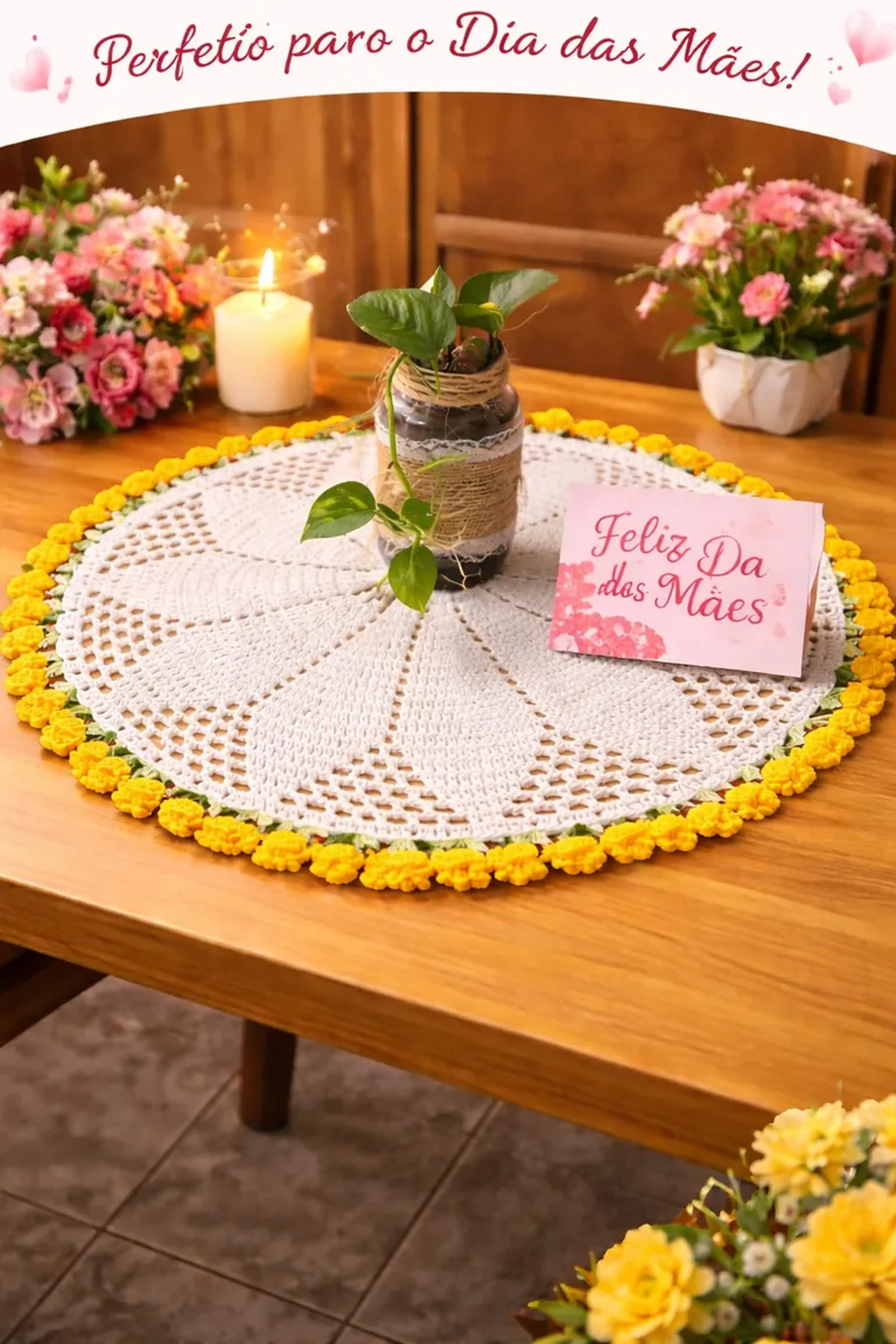 Centro de Mesa Tulipa - BUQUET💐 - CORAL imagem