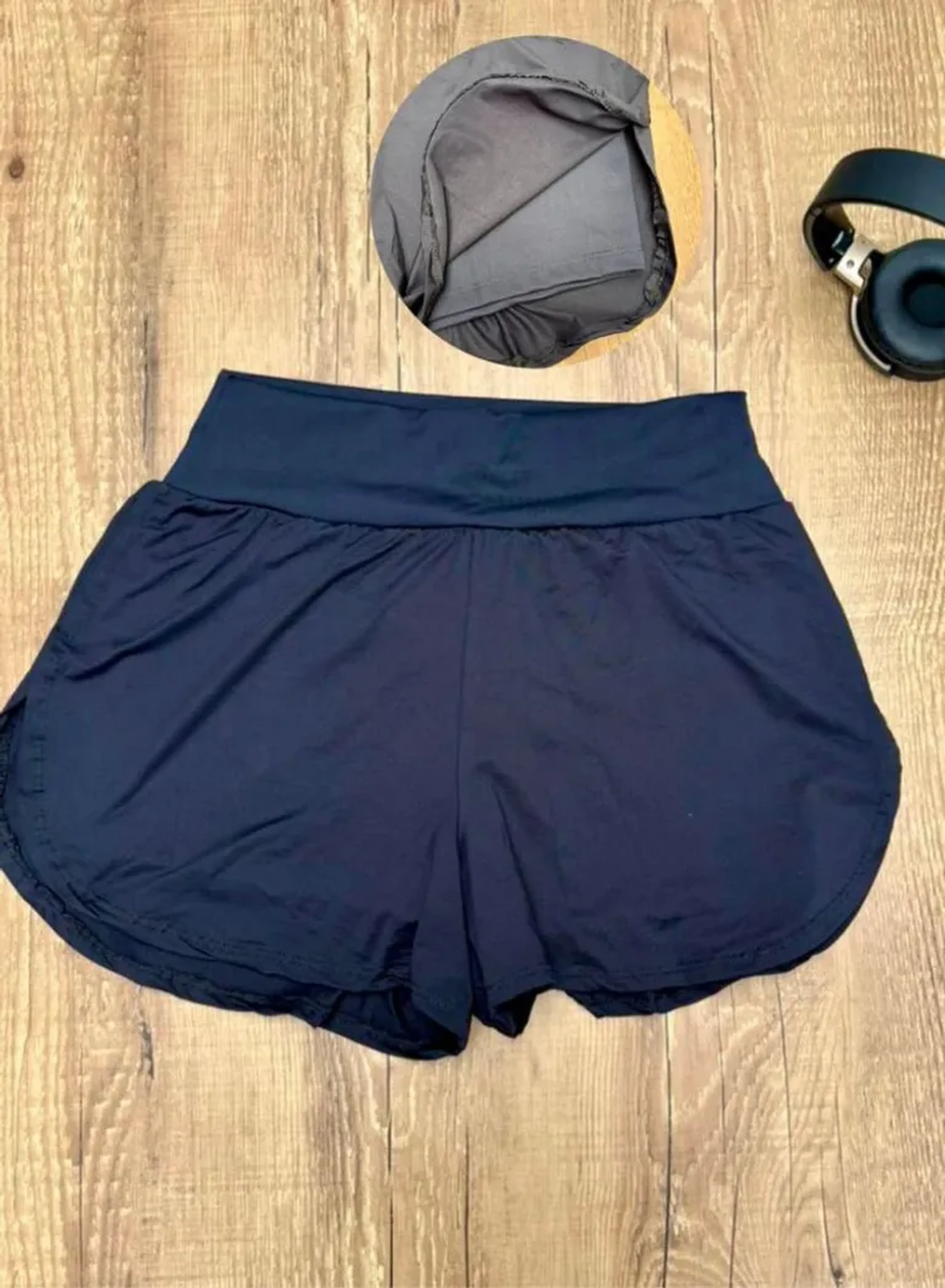 SHORT SOBREPOSTO TAMANHO G COR PRETO imagem