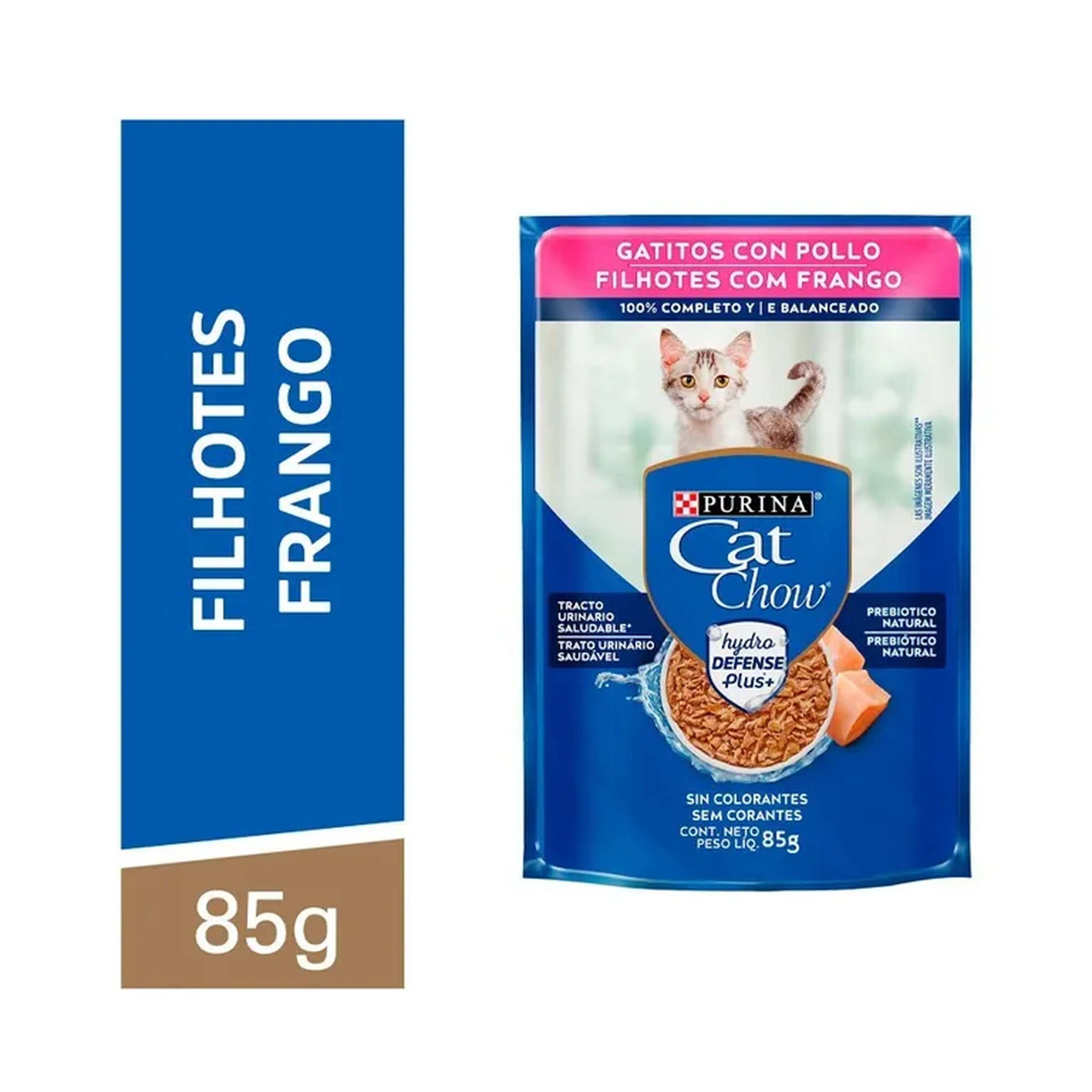 Ração Úmida Cat Chow para Gatos Filhotes Sabor Frango 85g imagem