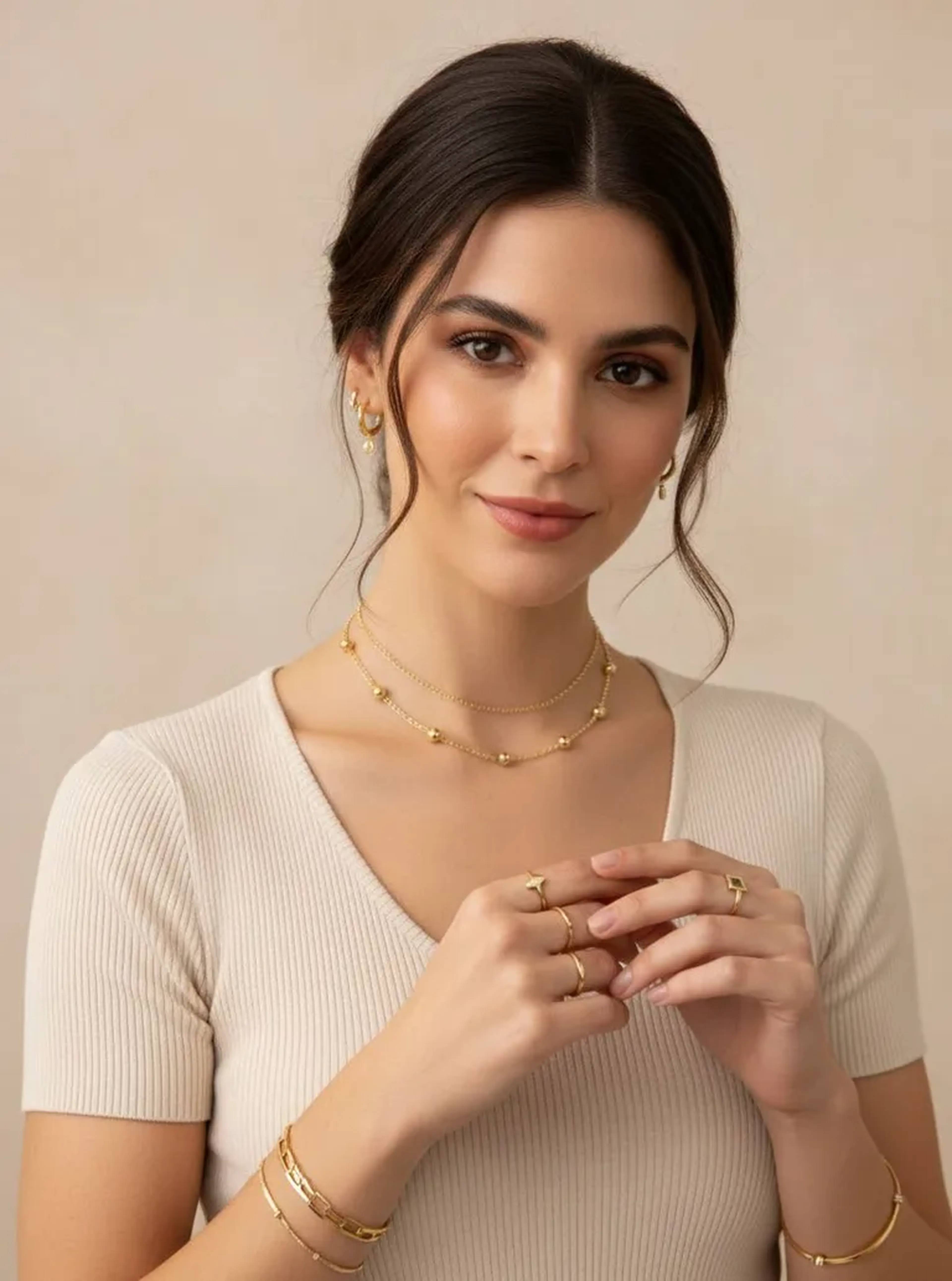 CHOKER ELO PORTUGUES COM ESFERAS imagem