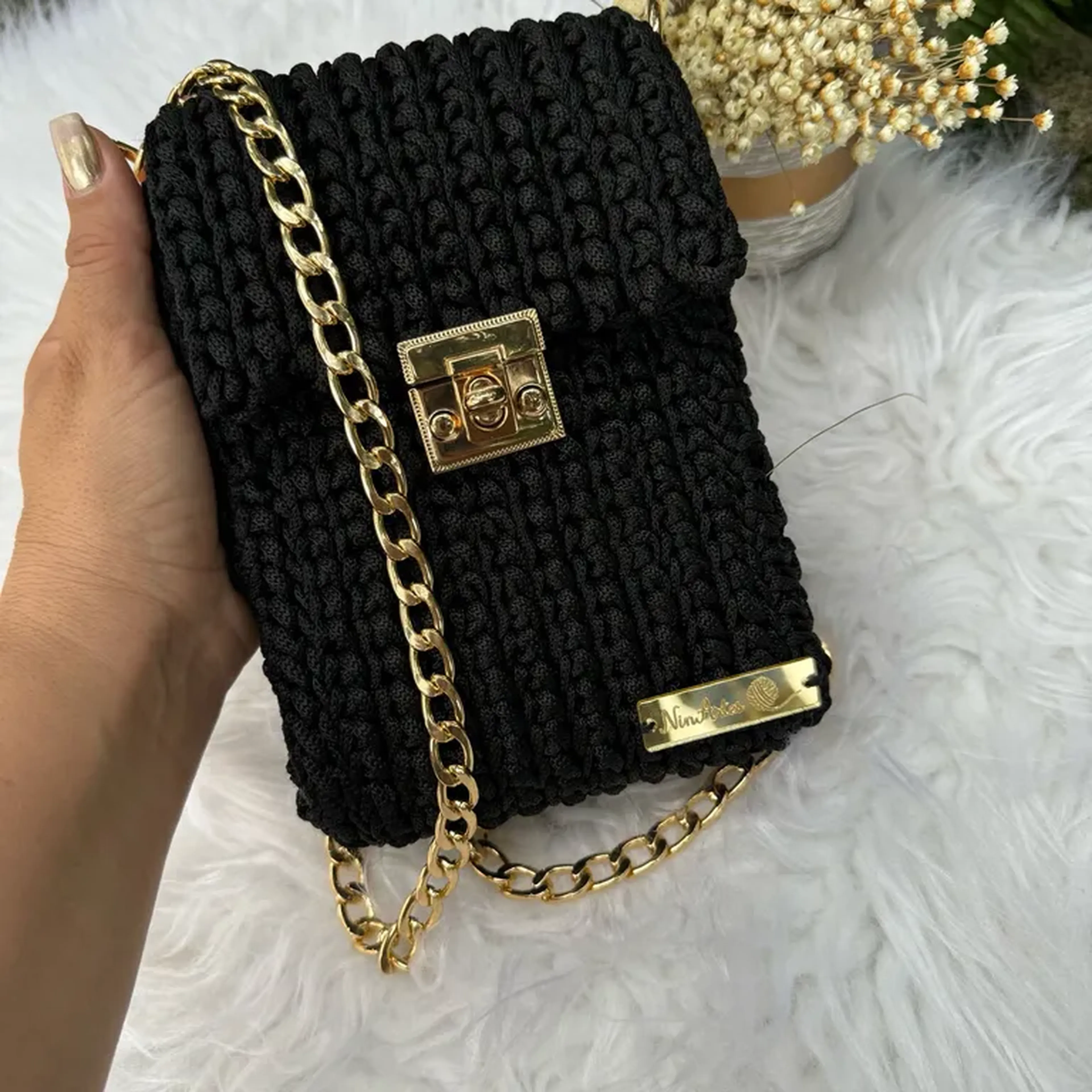bolsa retangular com fecho imagem