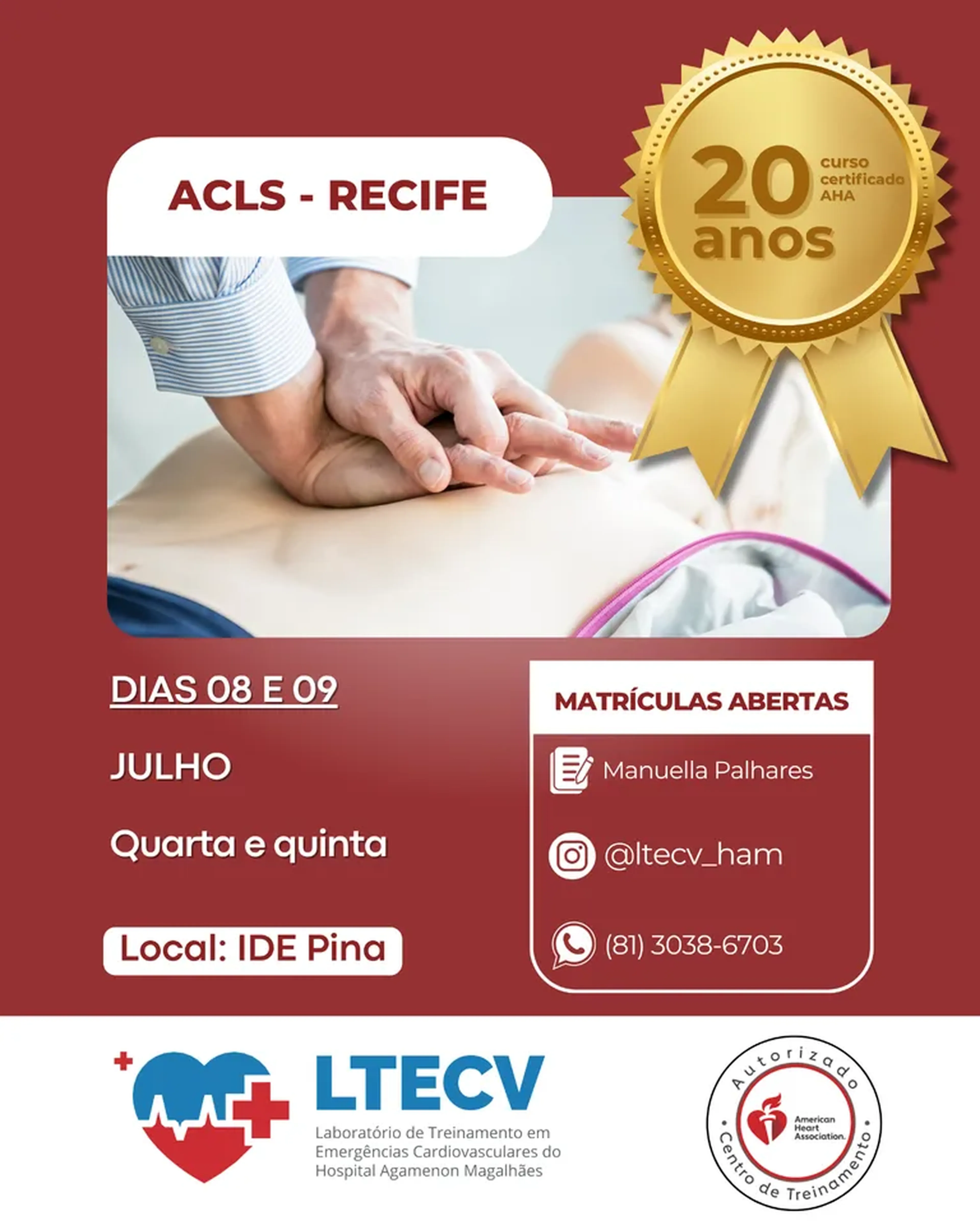 08 E 09 JUL (QUA E QUI) - ACLS IDE PINA imagem