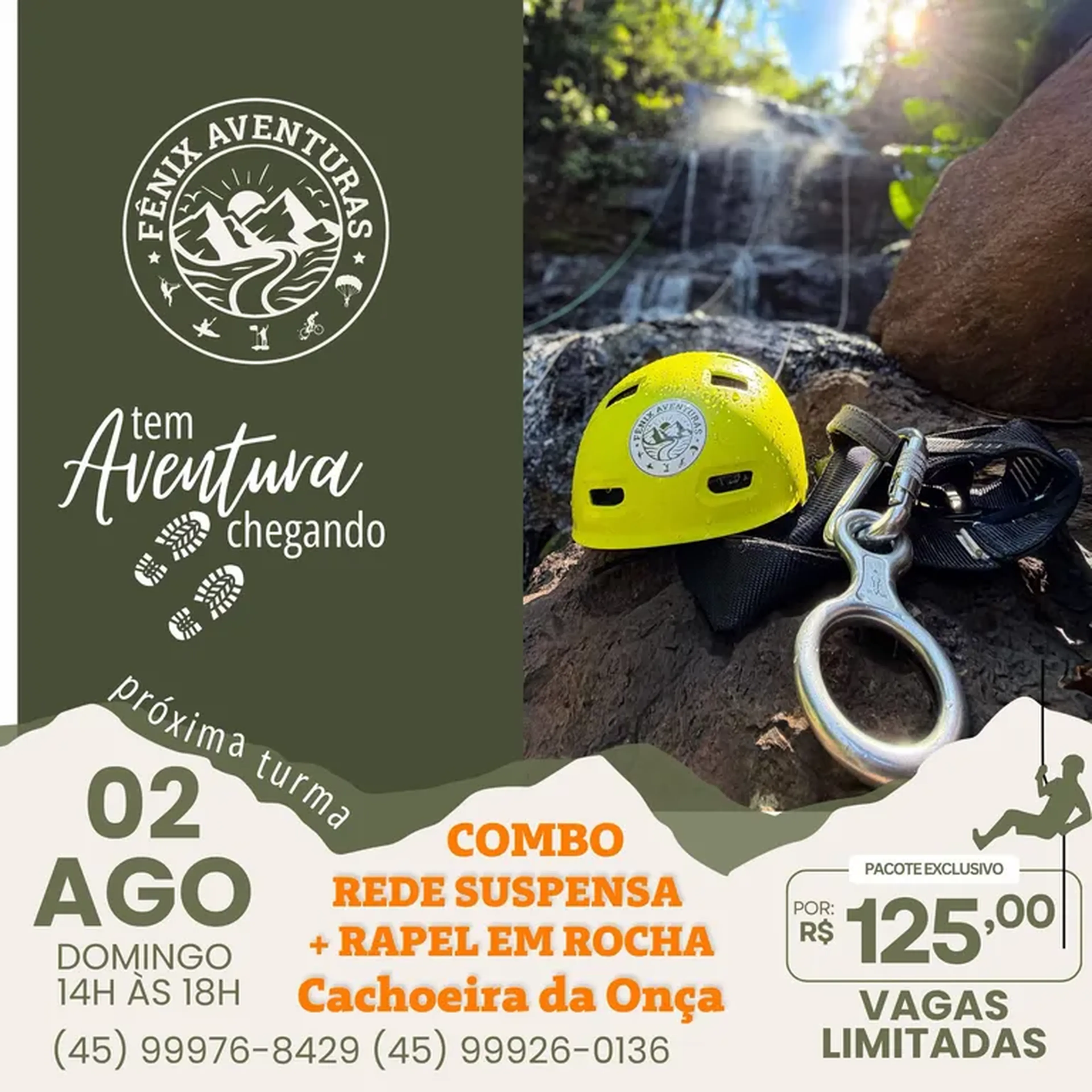 COMBO REDE SUSPENSA + RAPEL NA ROCHA 02 de AGOSTO imagem