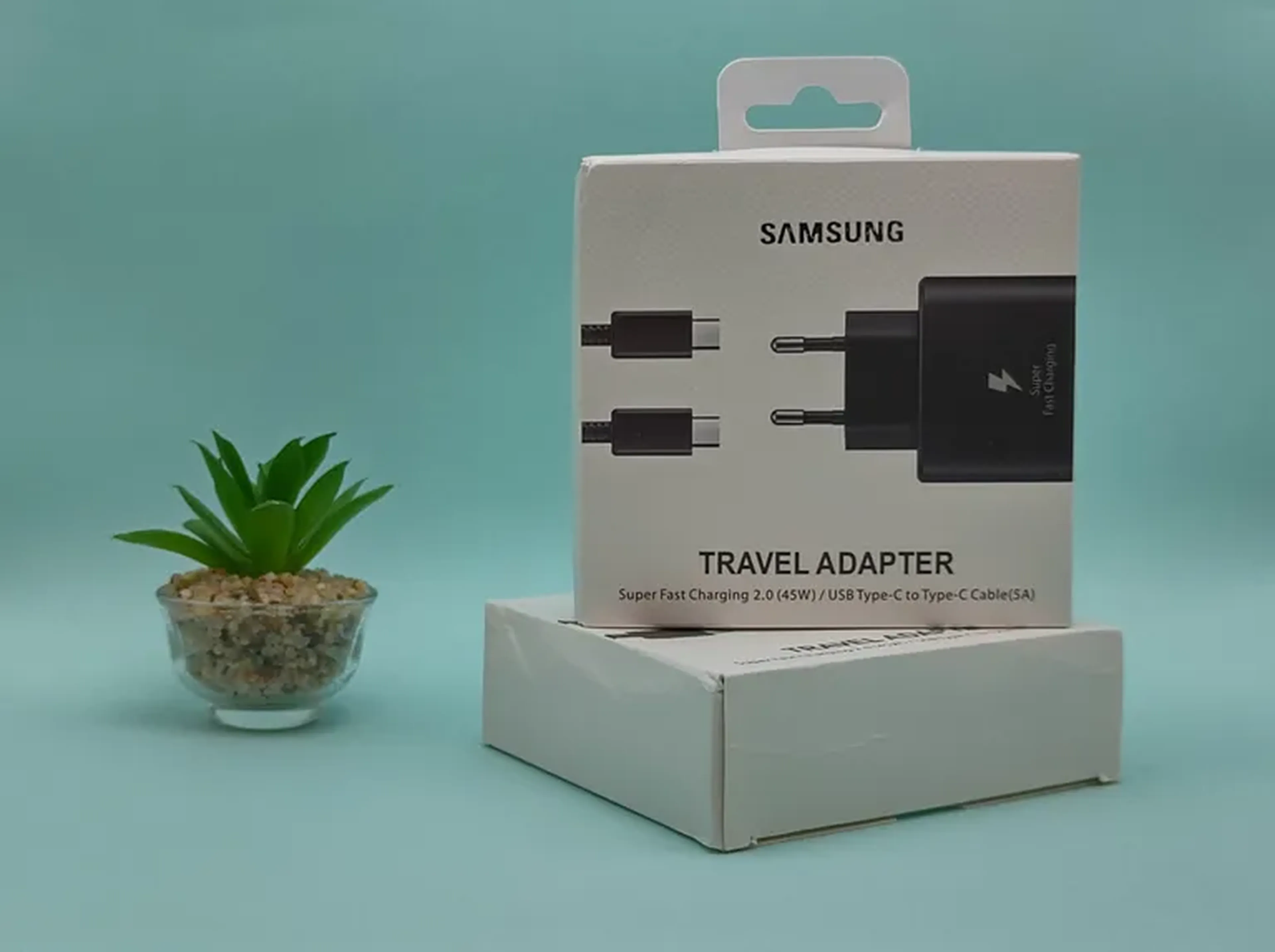 Carregador para celular Samsung turbo 45W USB tipo C preto imagem