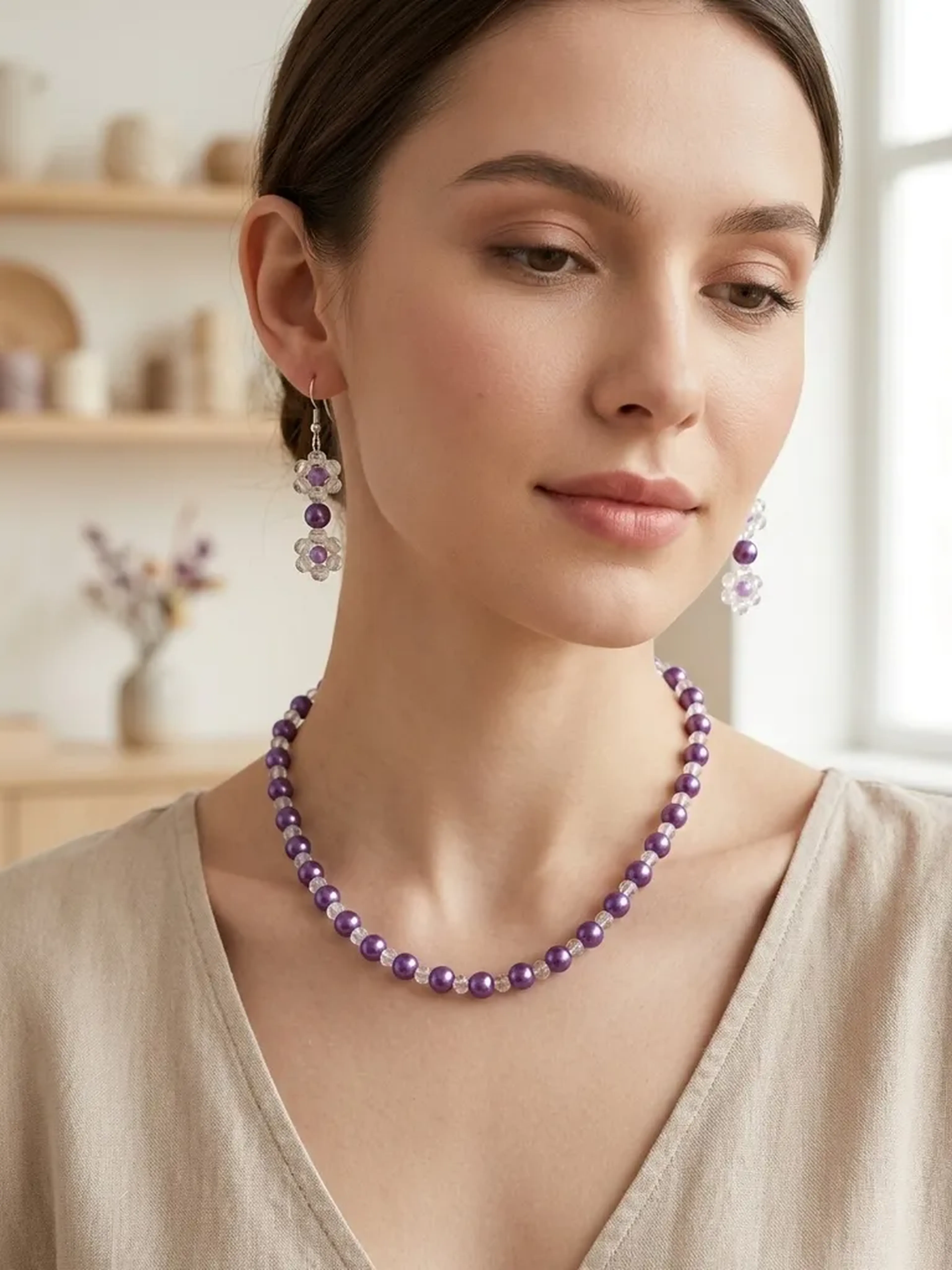 Conjunto Pérolas (Roxo) - Linha Delicata imagem