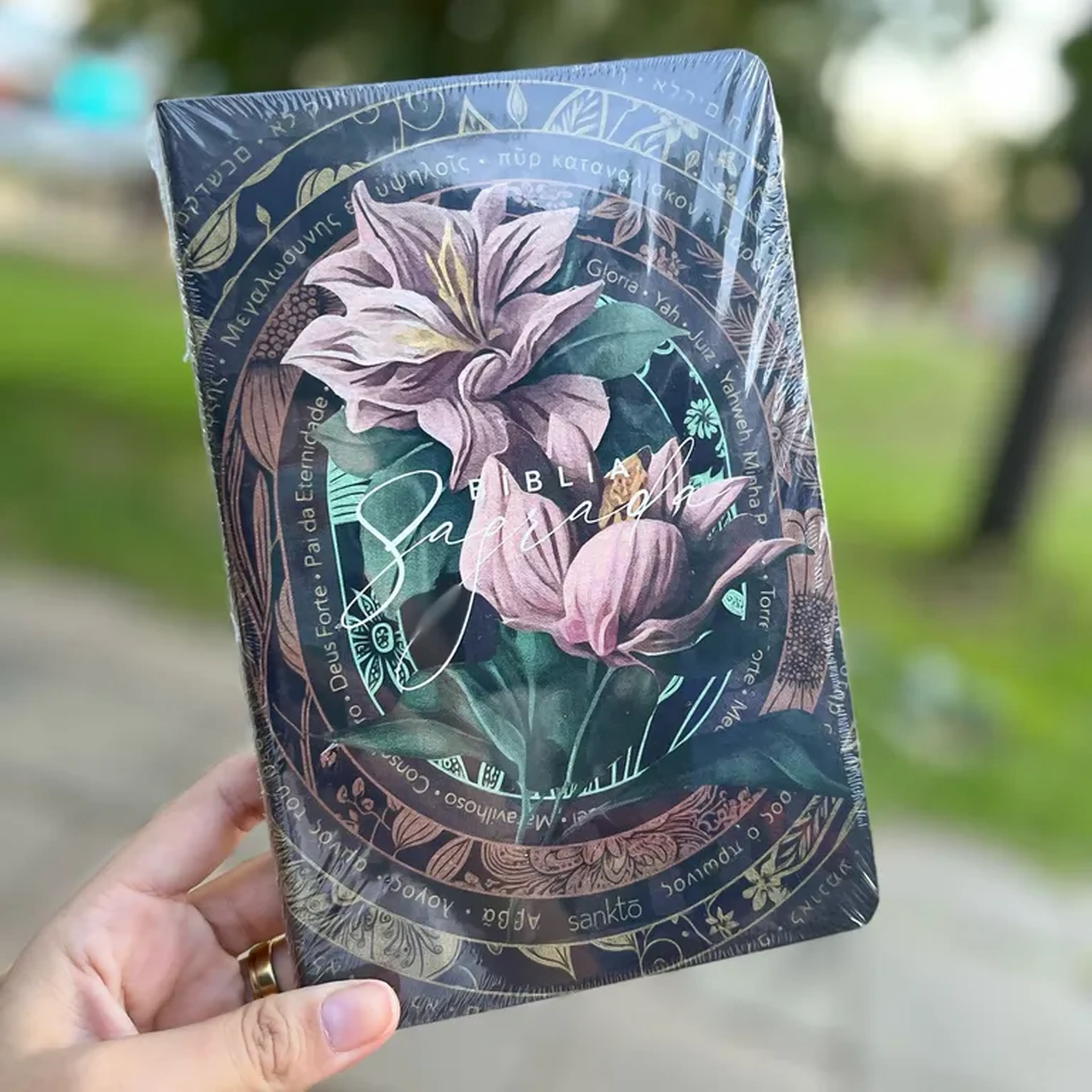 Bíblia ARC floral nomes de Deus imagem