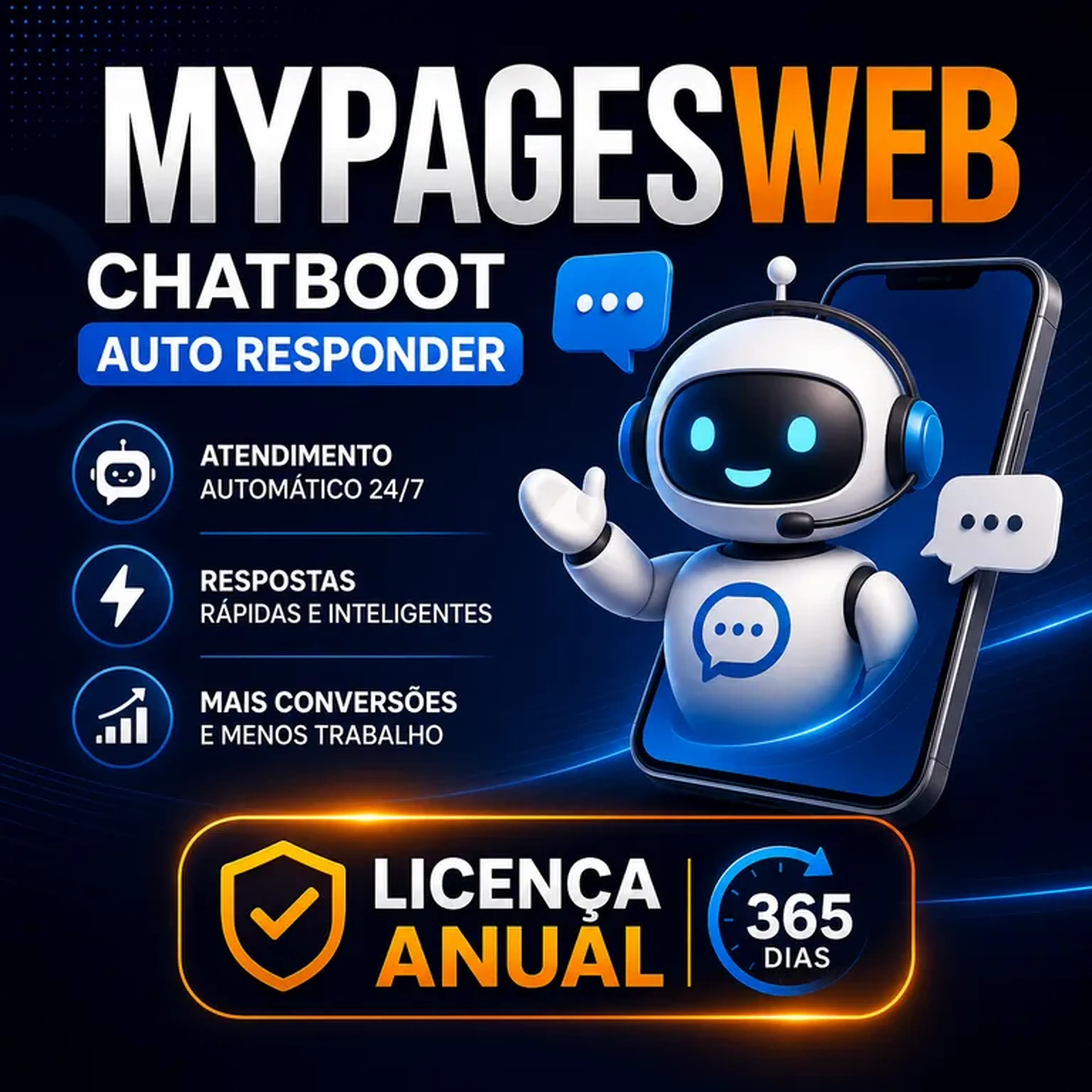 Chatbot Auto Responder e Landing Page Profissional imagem