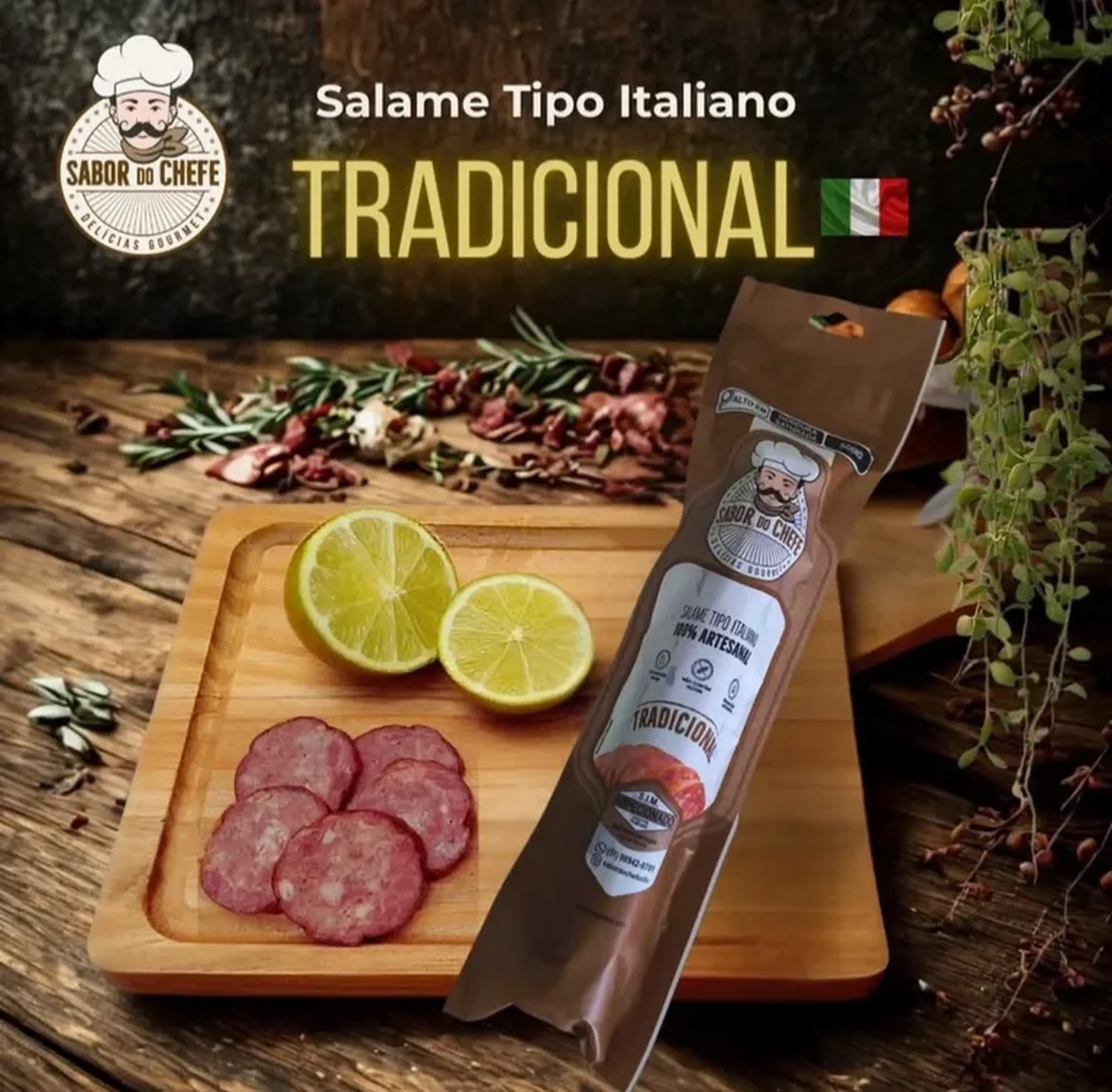 Salame tipo Italiano Artesanal Tradicional imagem