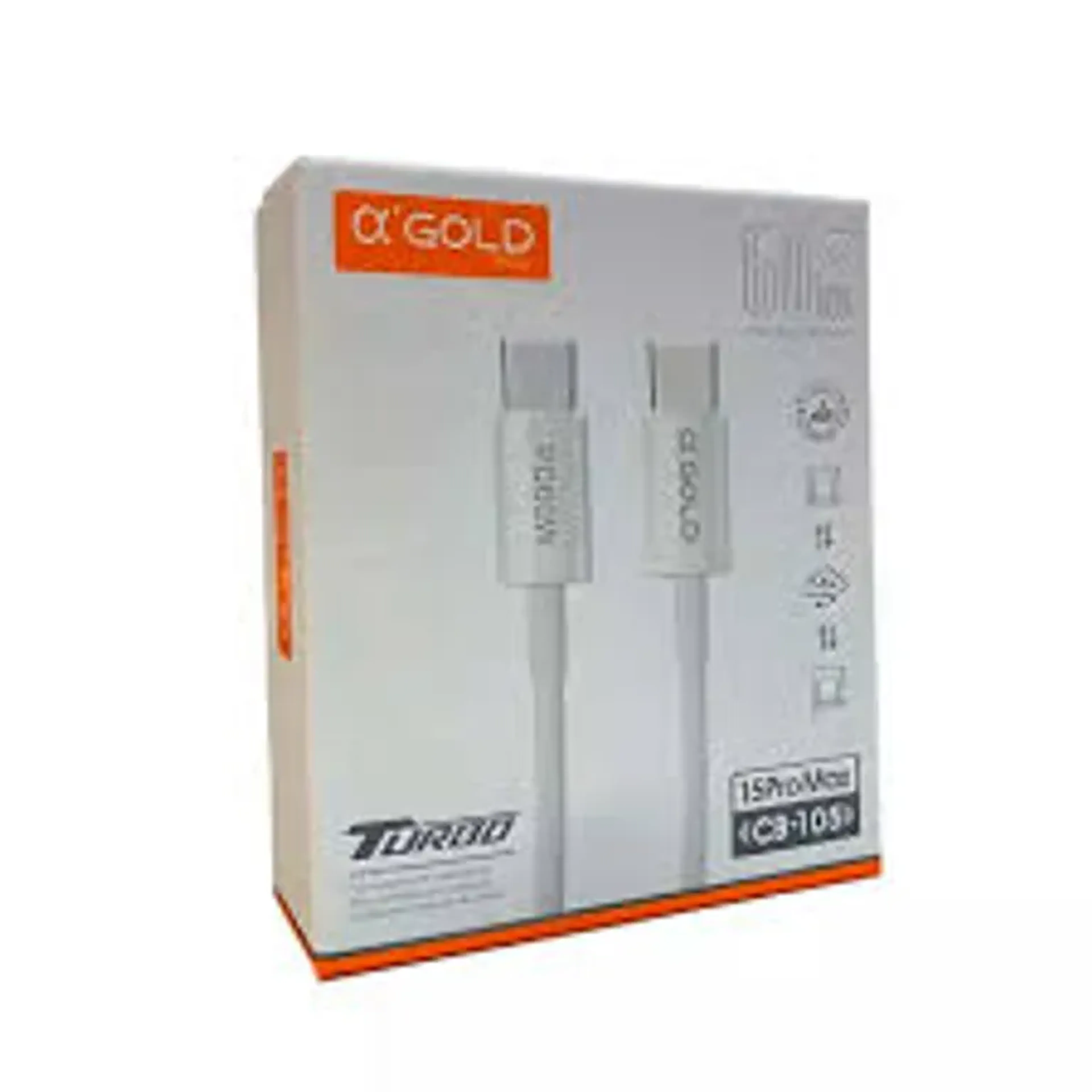CABO USB-C PARA USB-C A'GOLD 2M CB-105 imagem