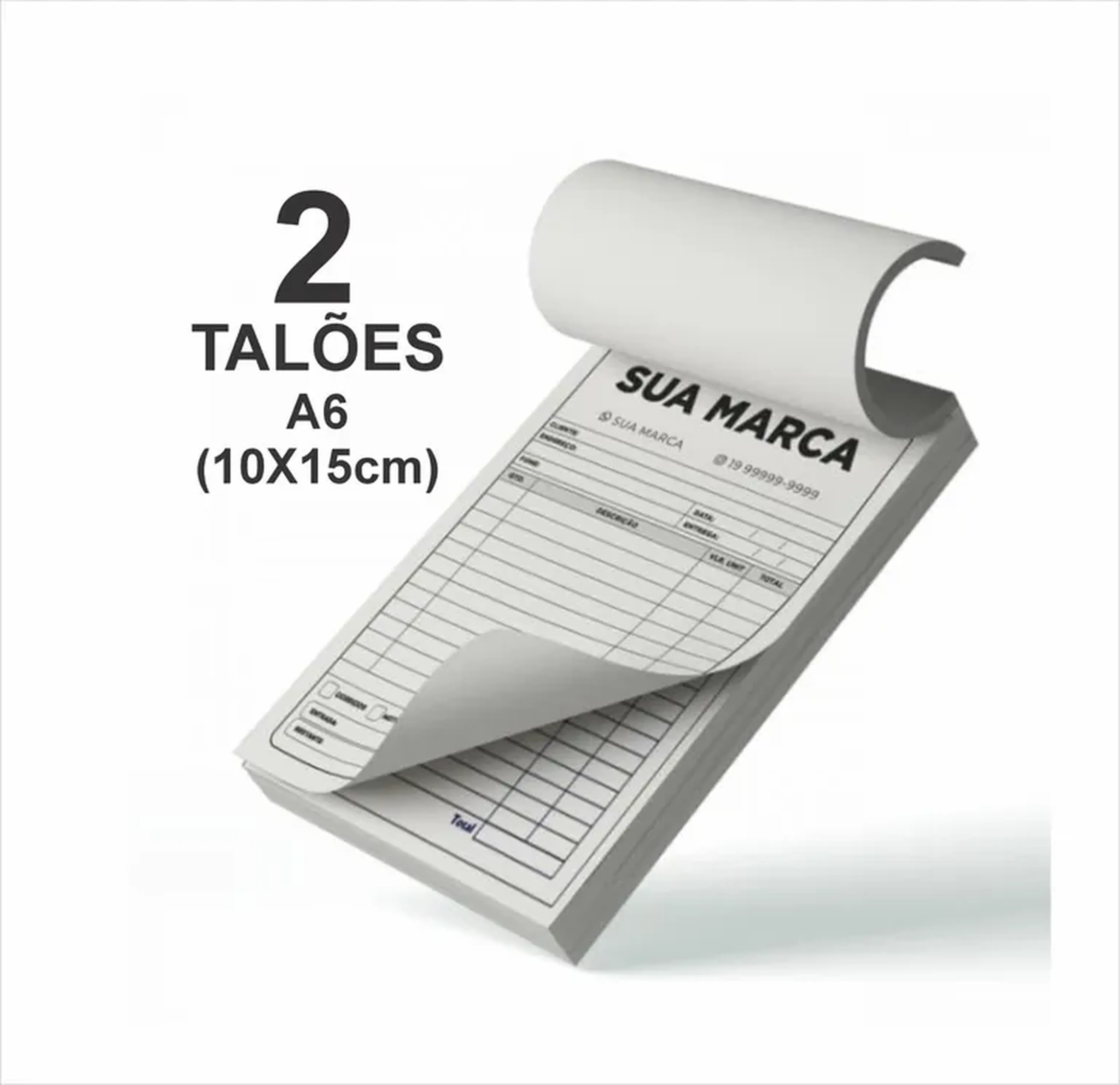 2 TALÕES A6 (Recibo, Orçamentos, etc) imagem