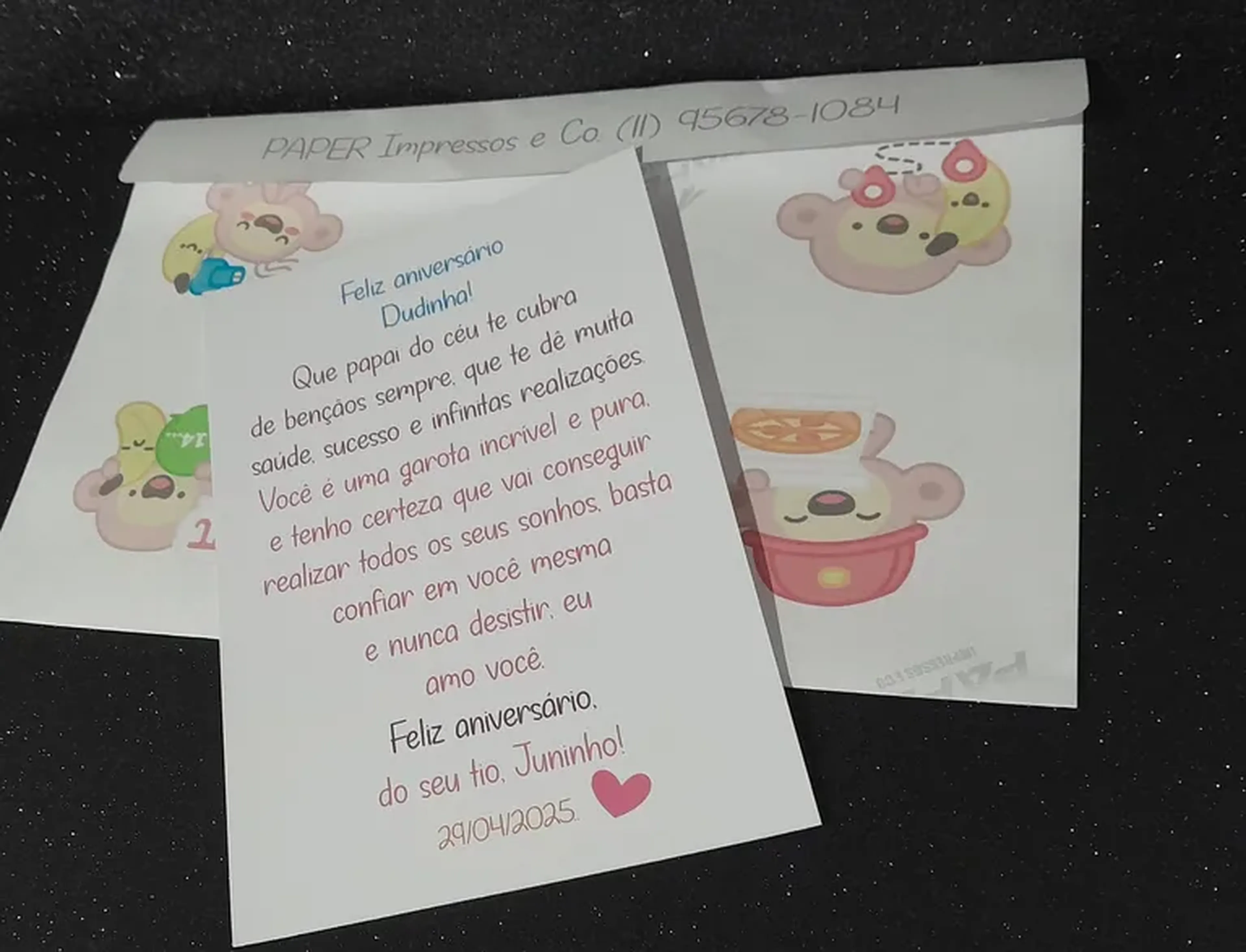CARTÃO PERSONALIZADO 10X15 FUNDO BRANCO imagem