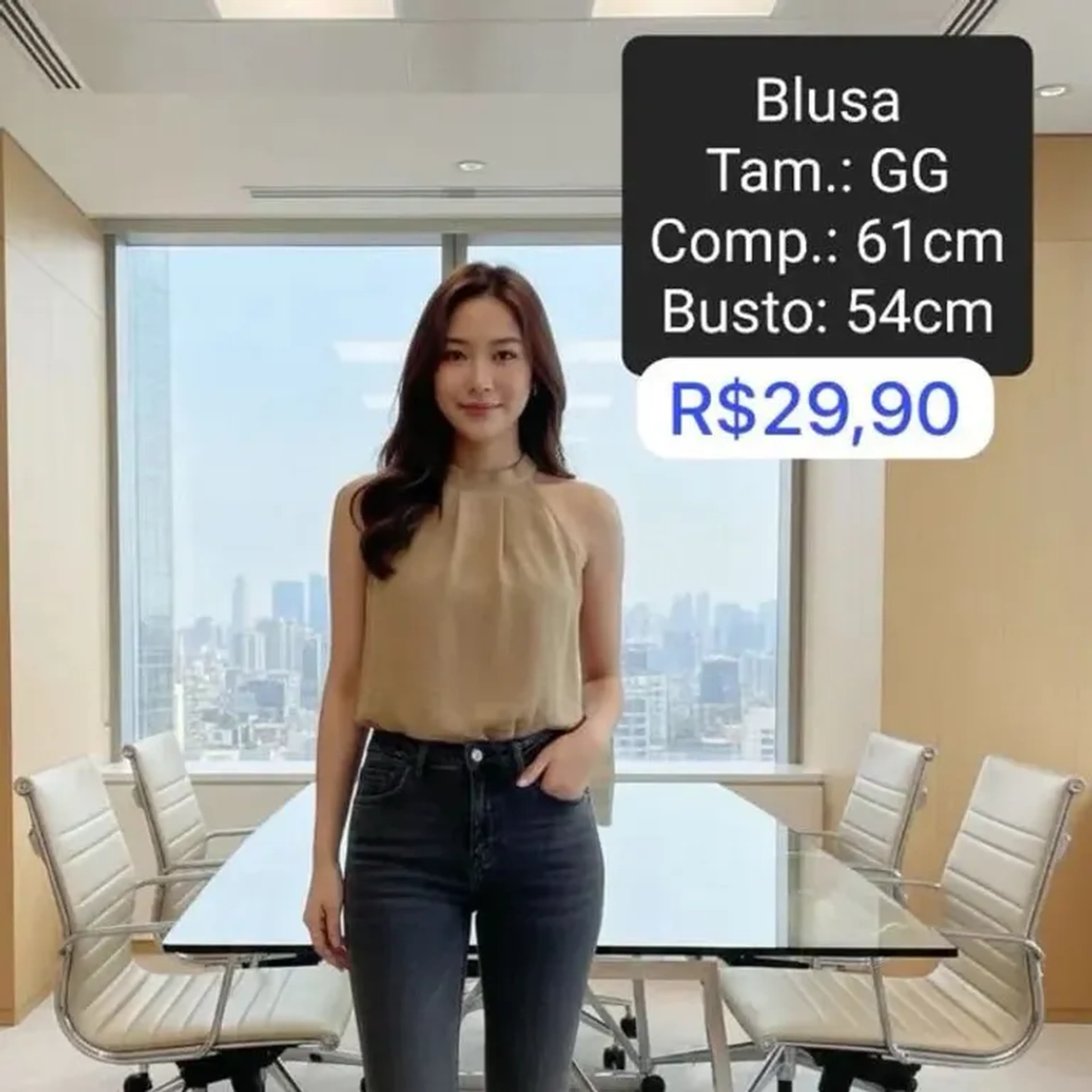 Blusa Bege TAM GG imagem