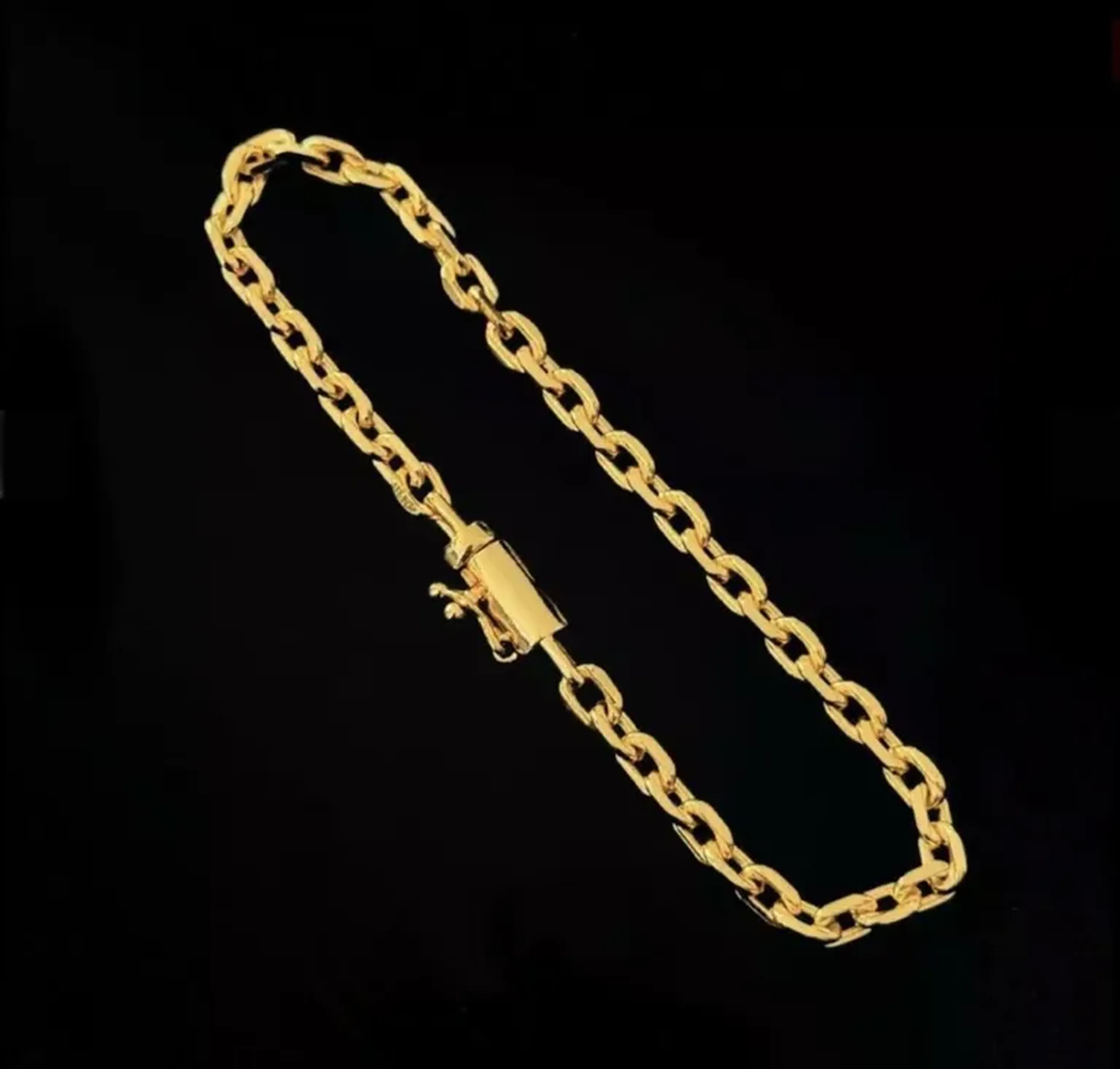 Pulseira Cadeado 4mm Banhado a Ouro imagem