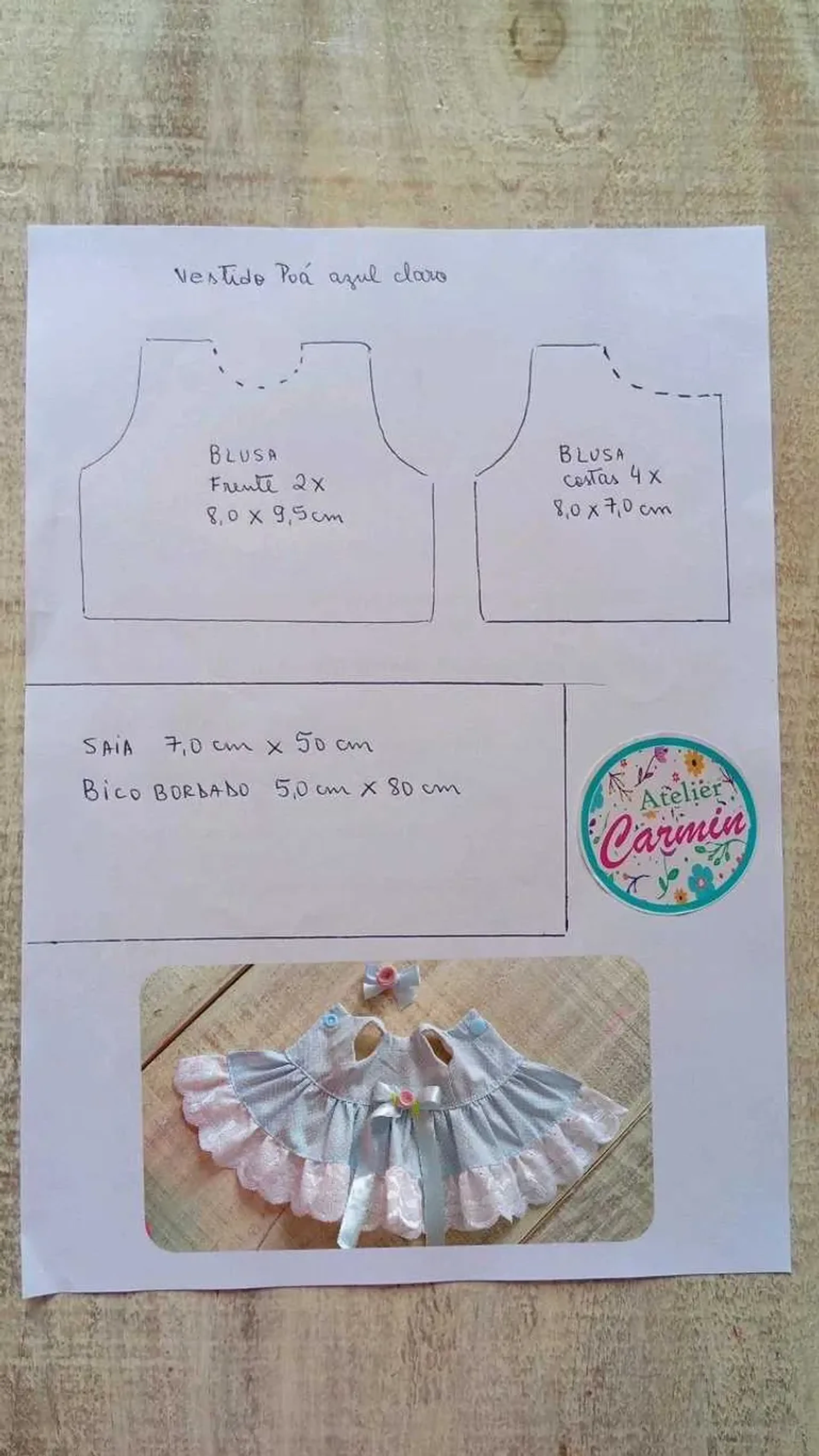 Molde de Vestido Poá imagem