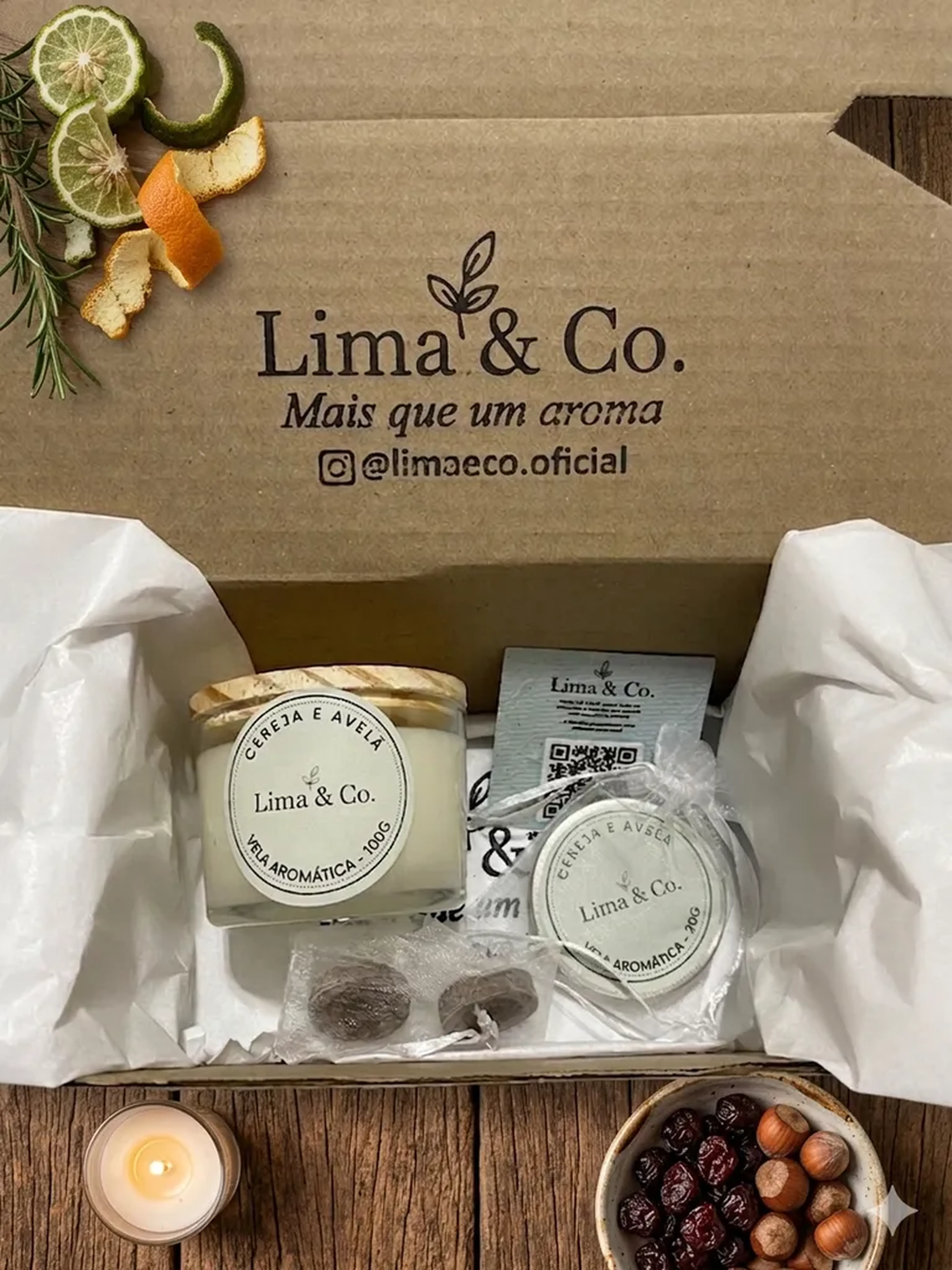 Vela aromática - Cereja e avelã - 100g imagem