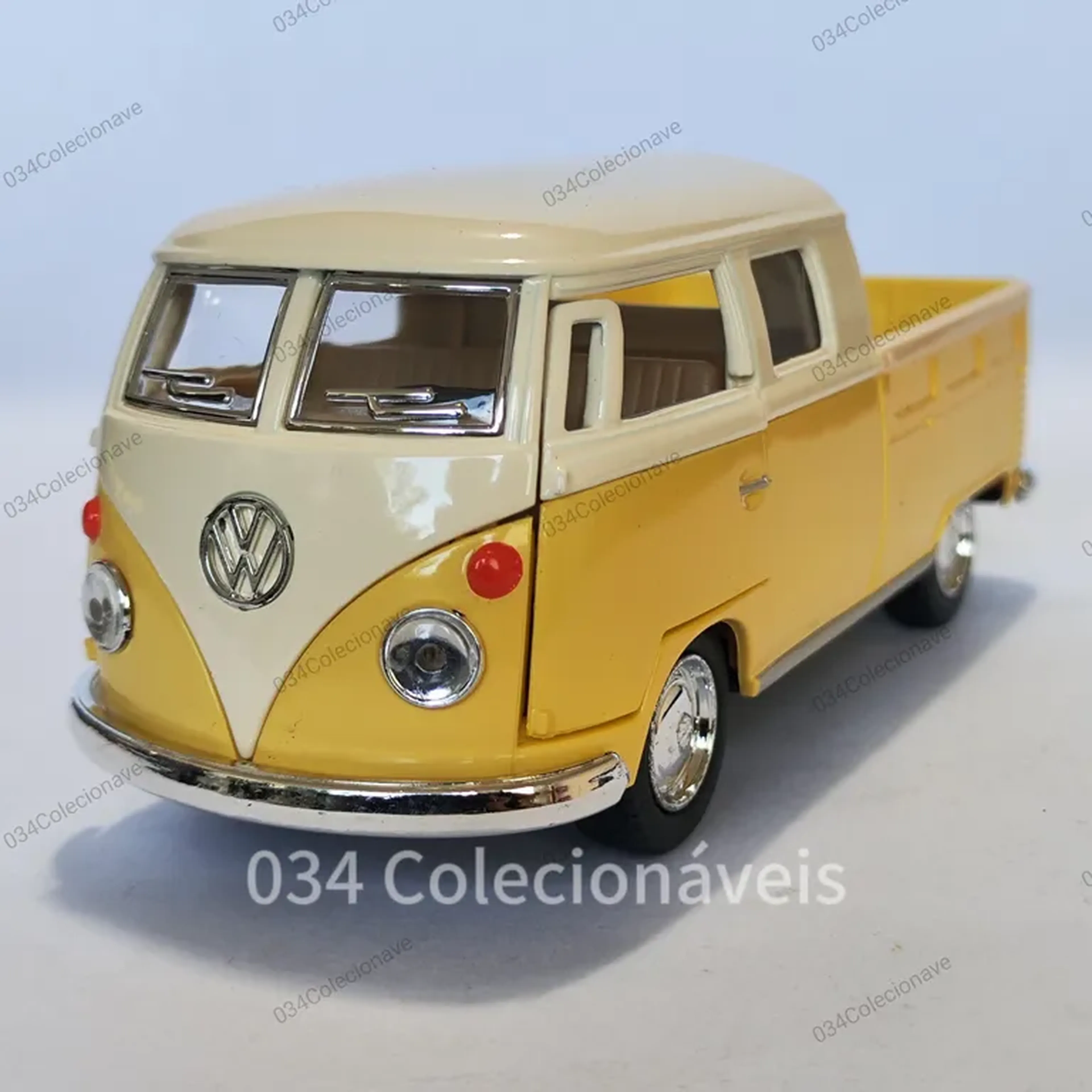 Miniatura Kombi Pickup Kinsmart Amarelo imagem