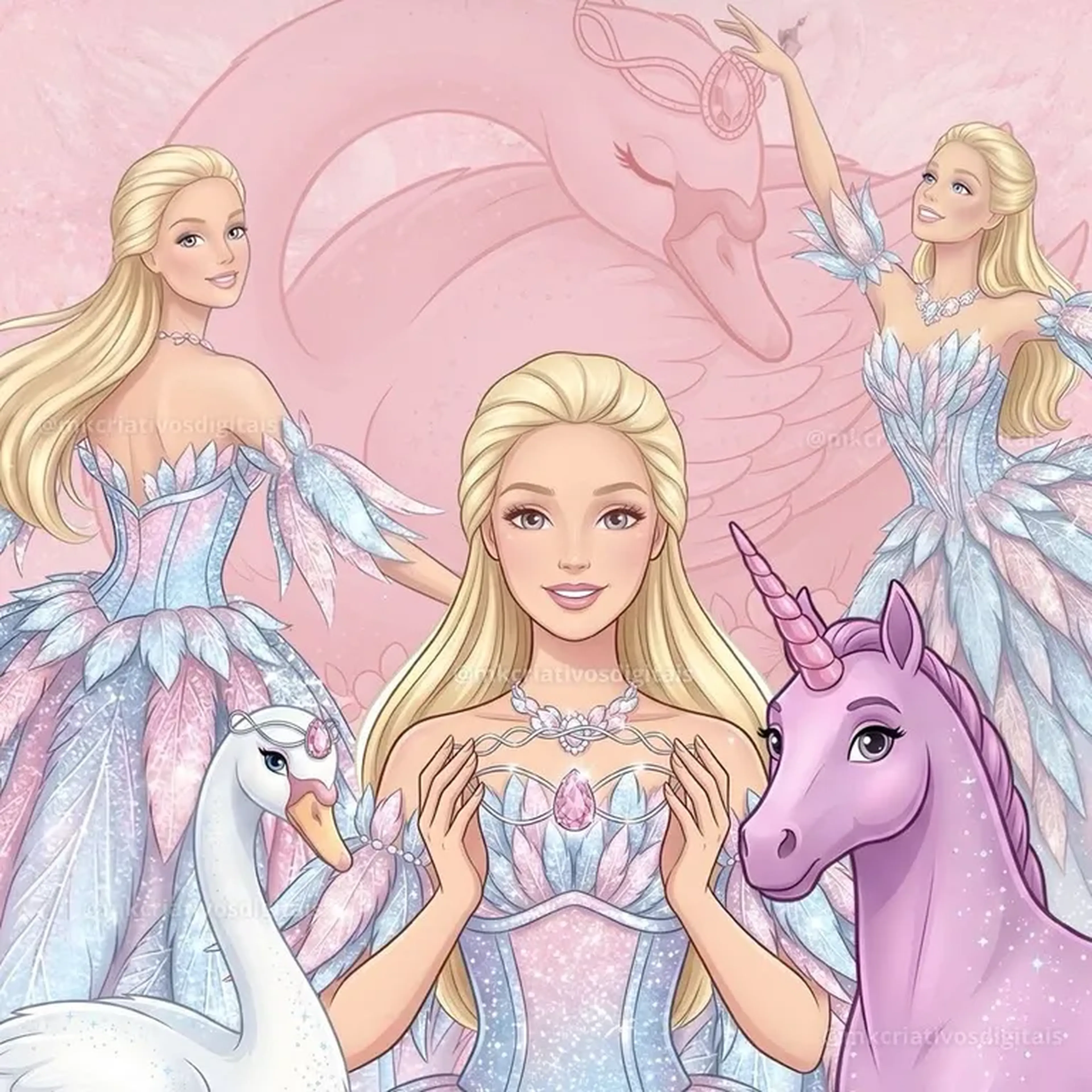 Barbie - Lago dos Cisnes - Kit digital IA PNG imagem