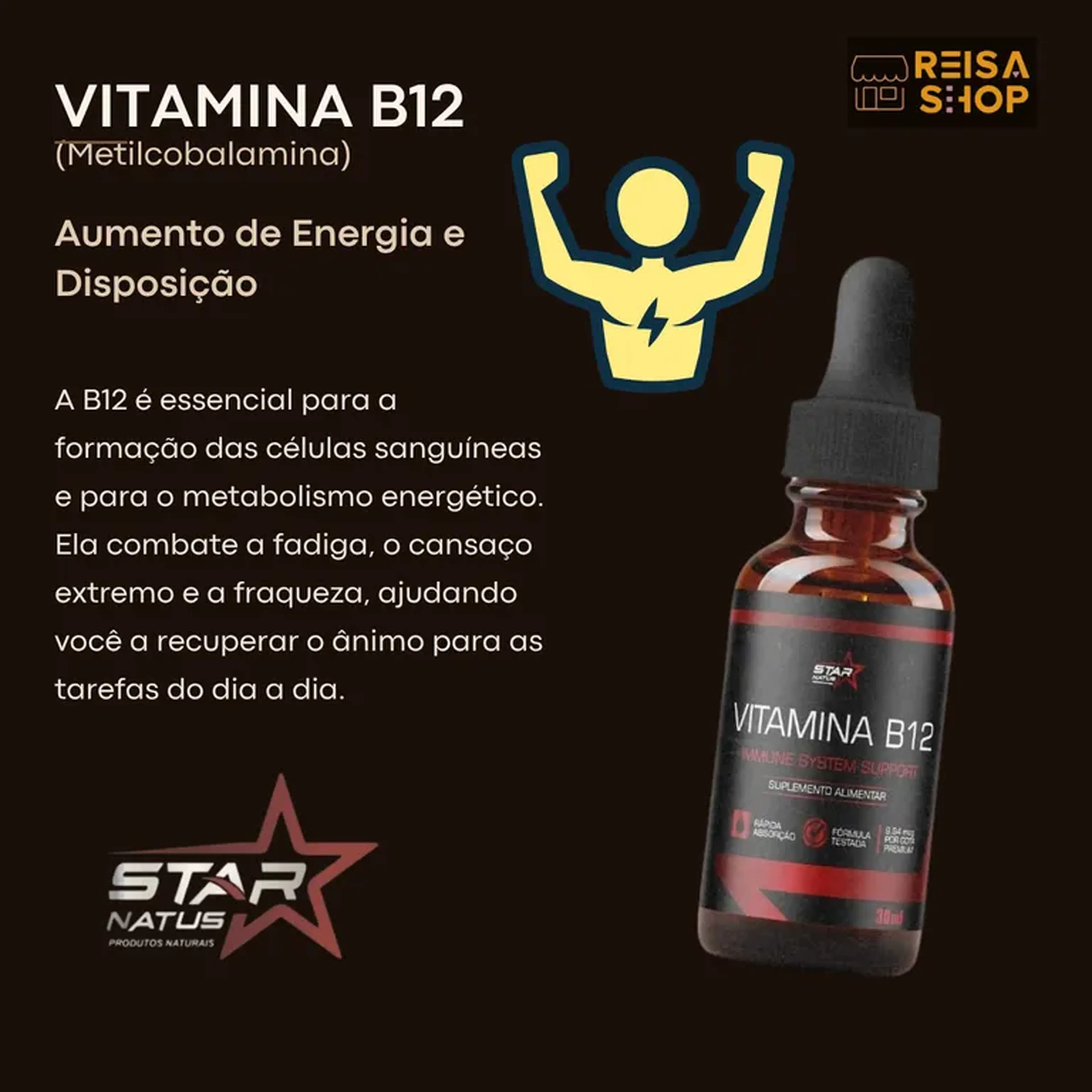 Vitamina B12 Metilcobalamina Gotas 30ml Morango imagem
