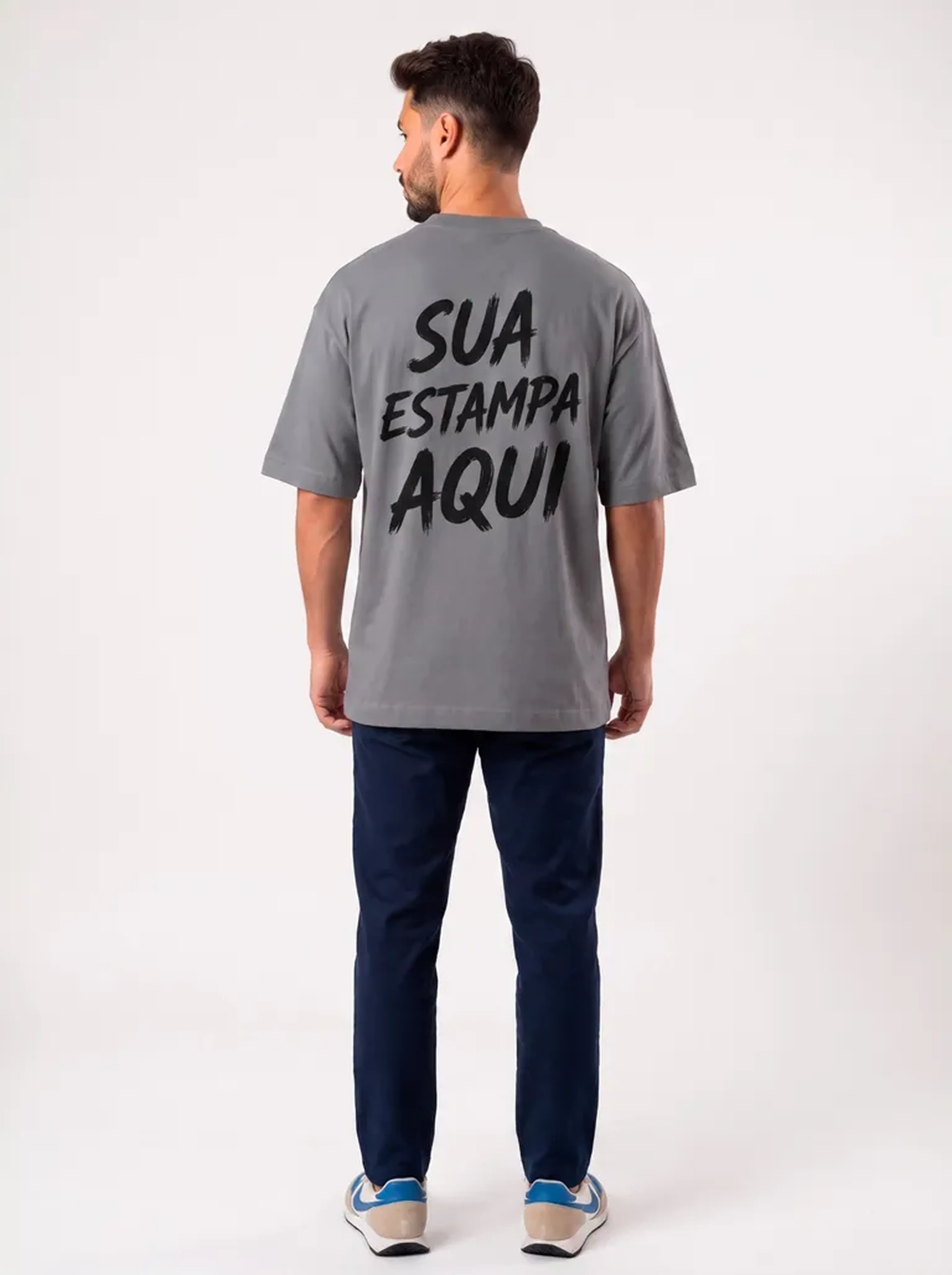Oversized Grafite - Estampa Personalizada (COSTAS) imagem