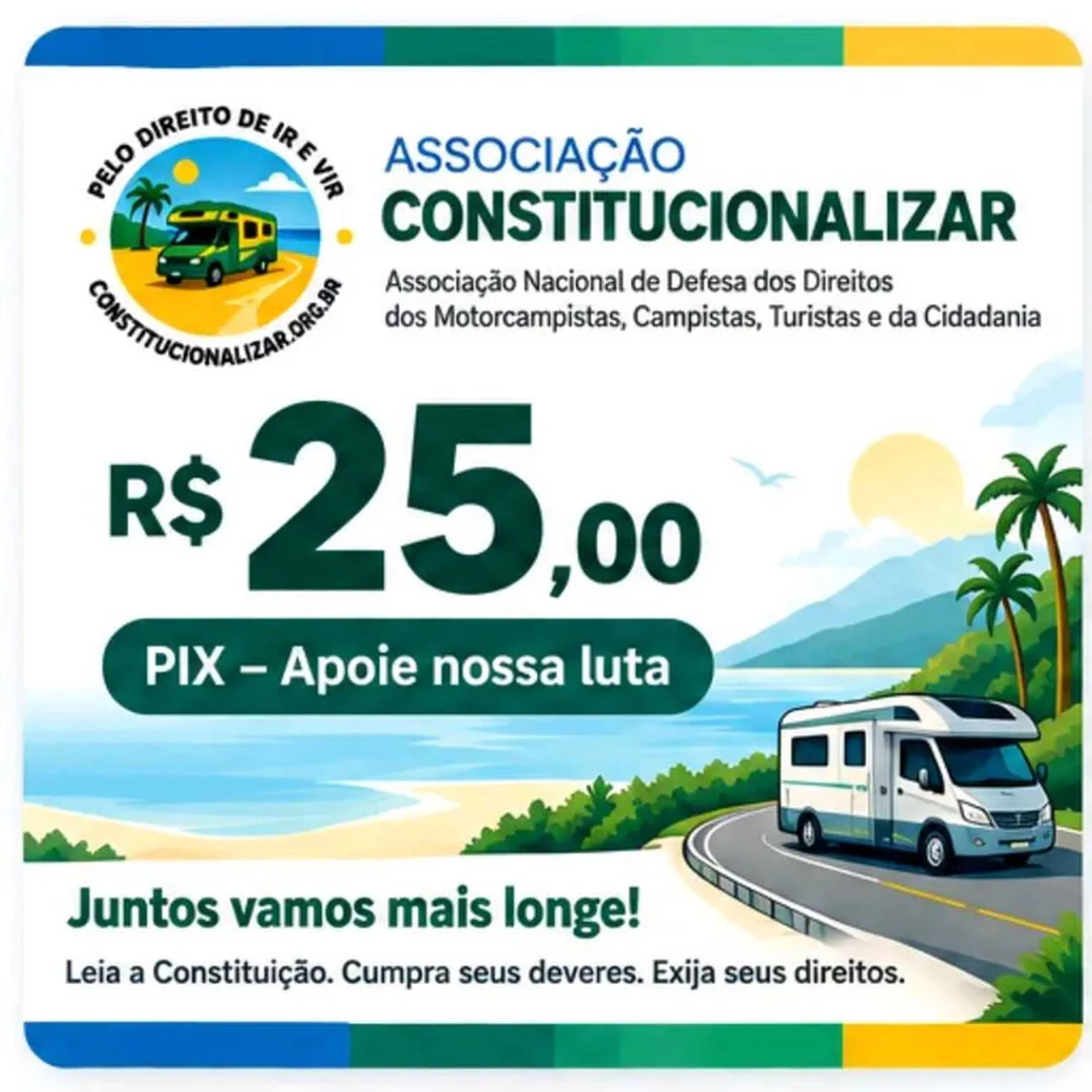 Pix 25,00 reais Associação Constitucionalizar imagem