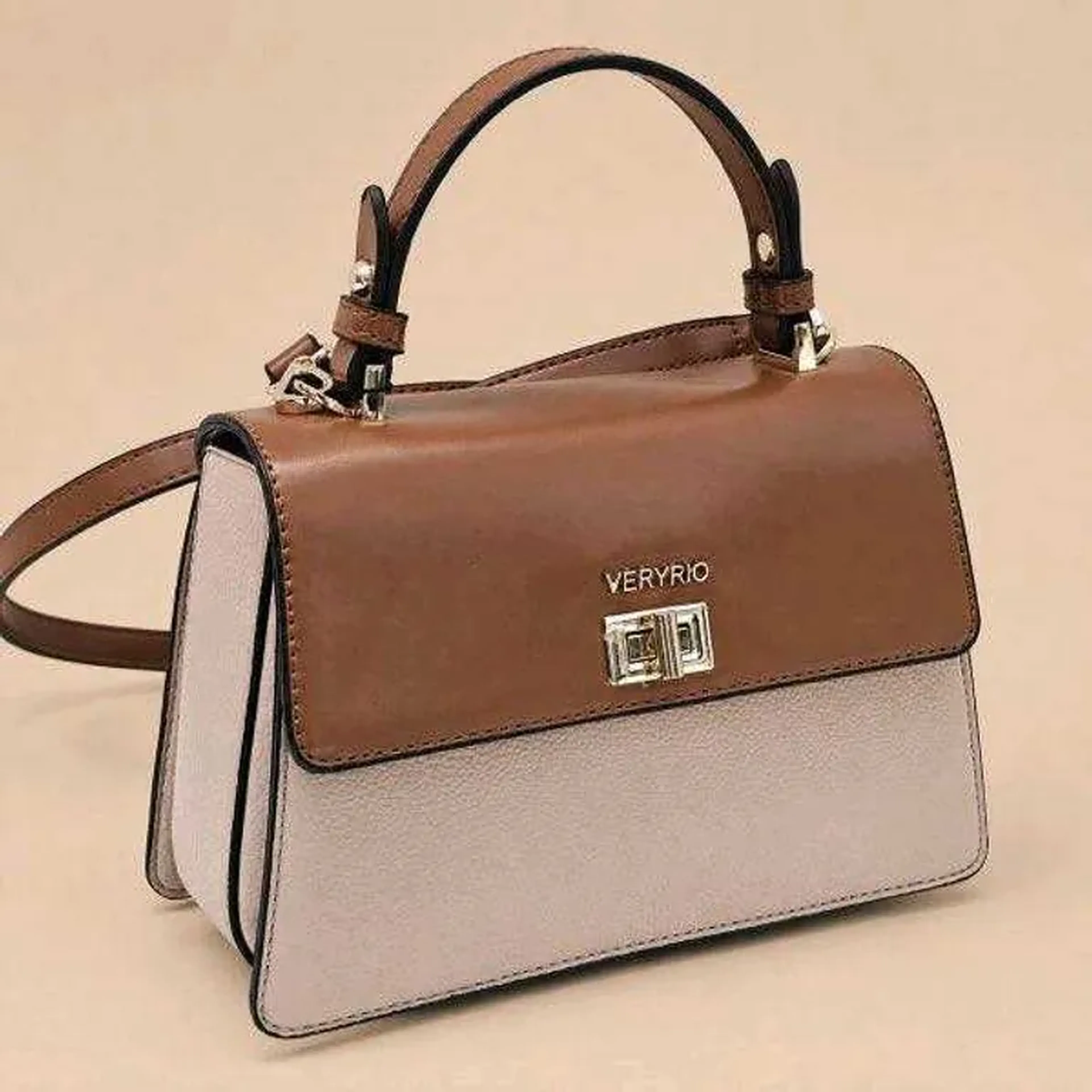 Bolsa Satchel Caramelo Bege imagem