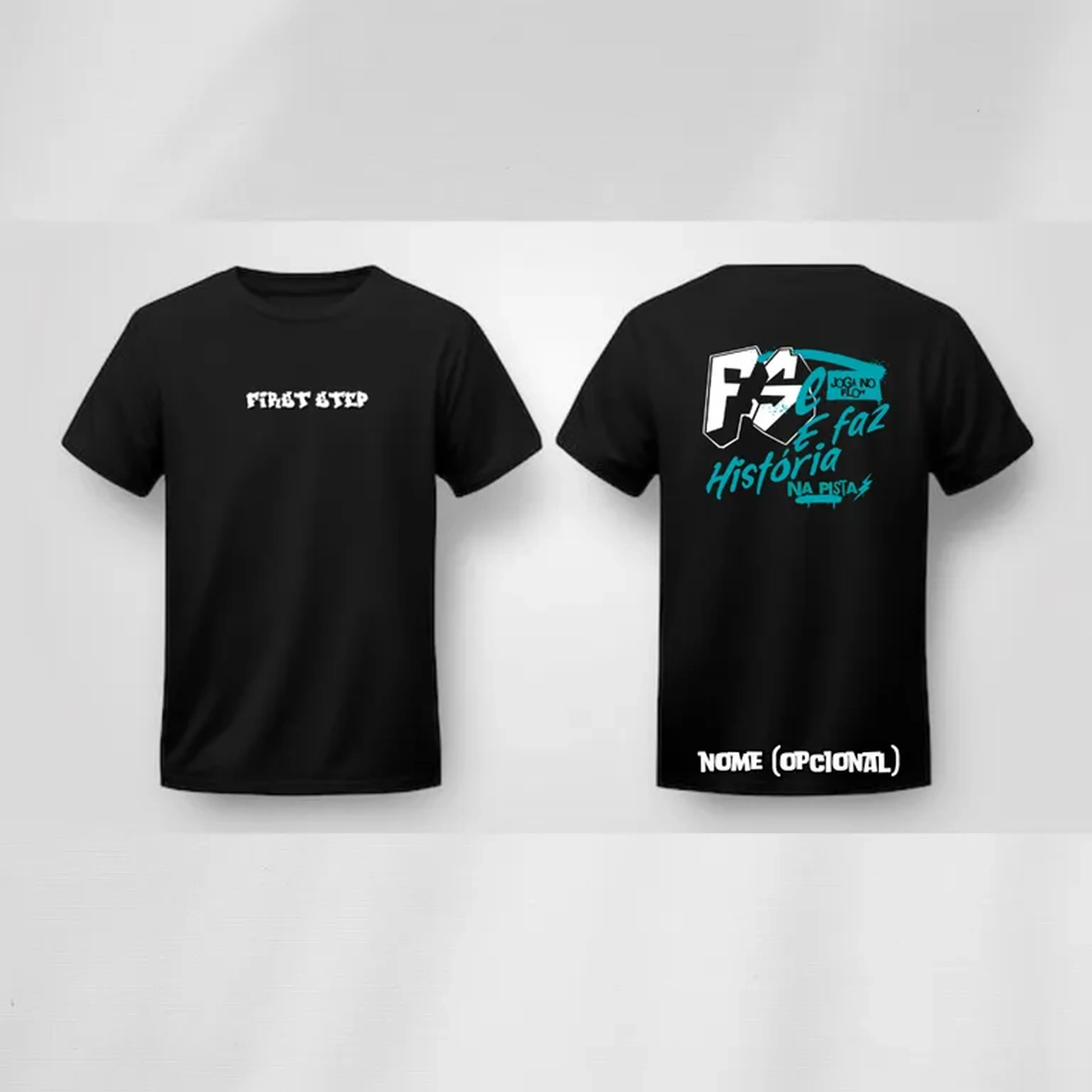 Camiseta Preta com Azul imagem