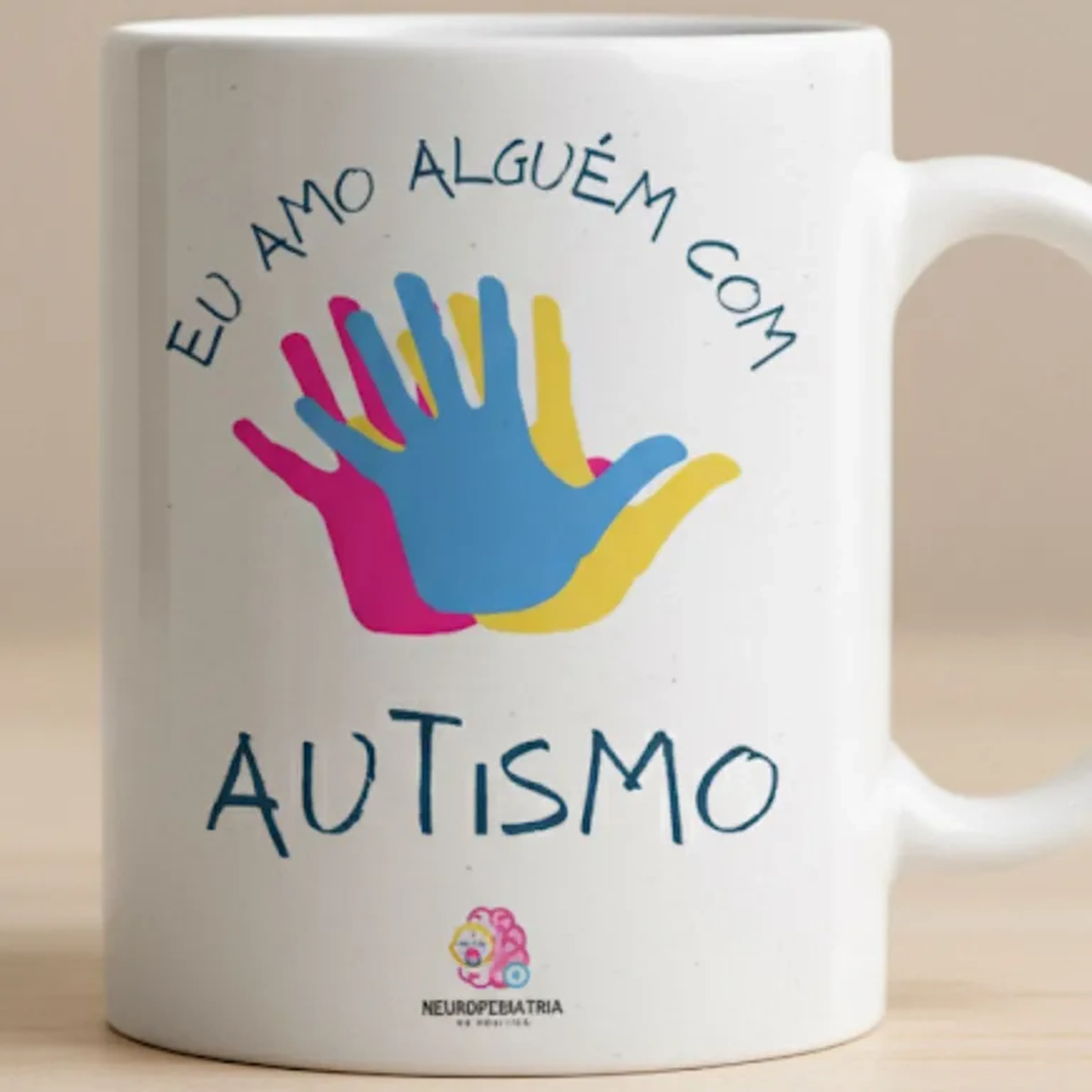 caneca eu amo alguém com autismo imagem