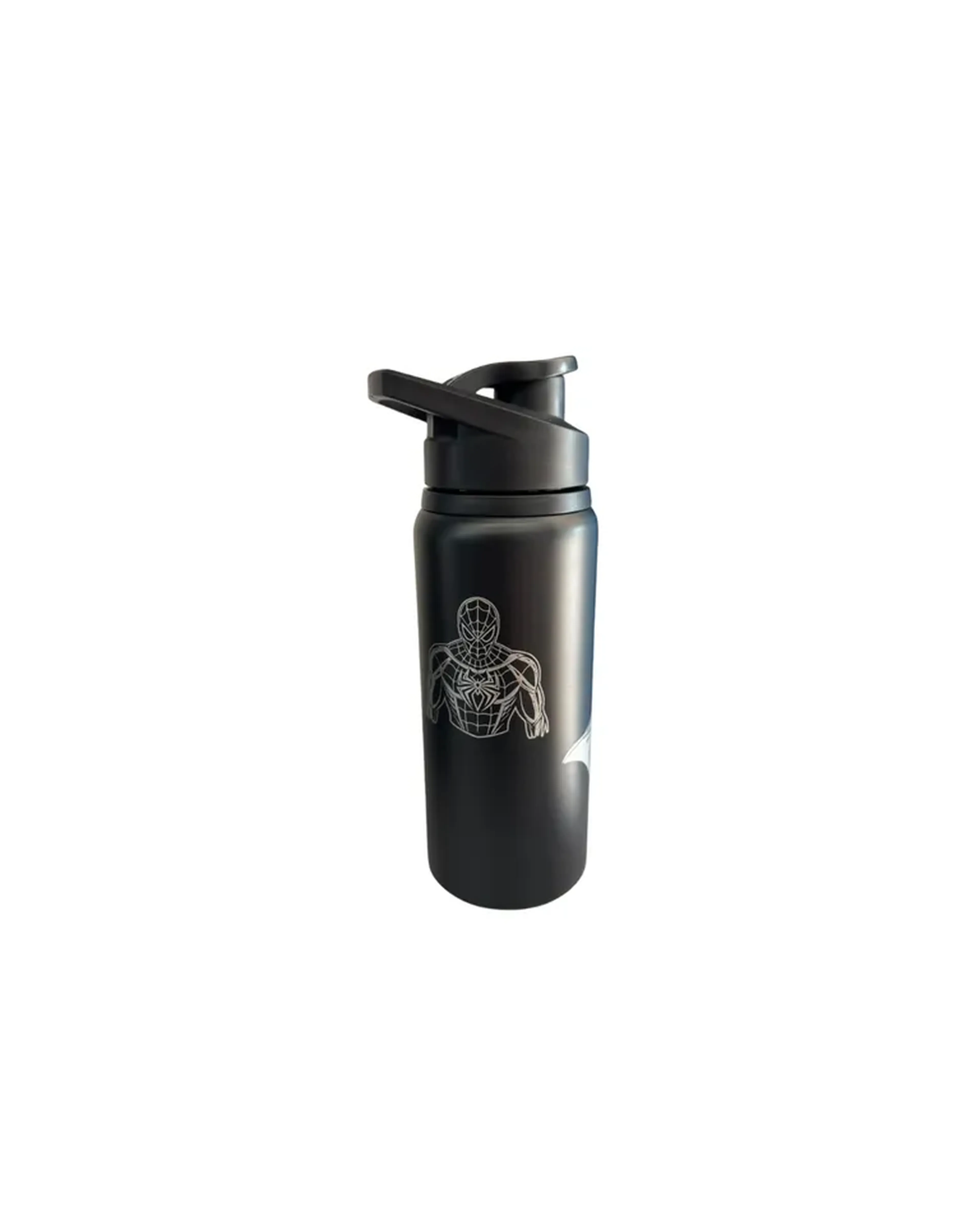 Garrafa Squeeze-Alumínio Preto Fosco Tampa Pressão 650ml Laser imagem