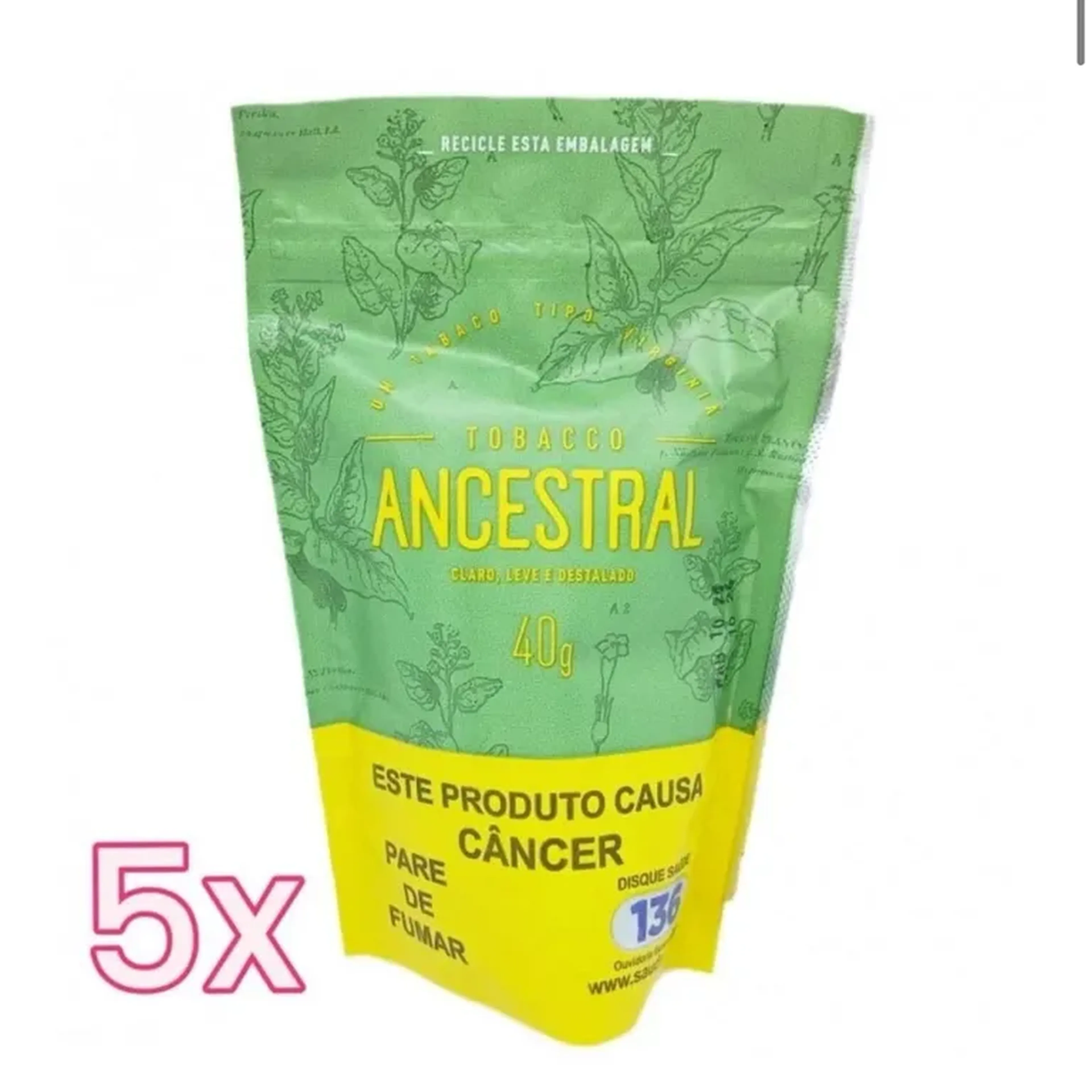 kit 5 tabaco ancestral Virgínia gold 40g imagem