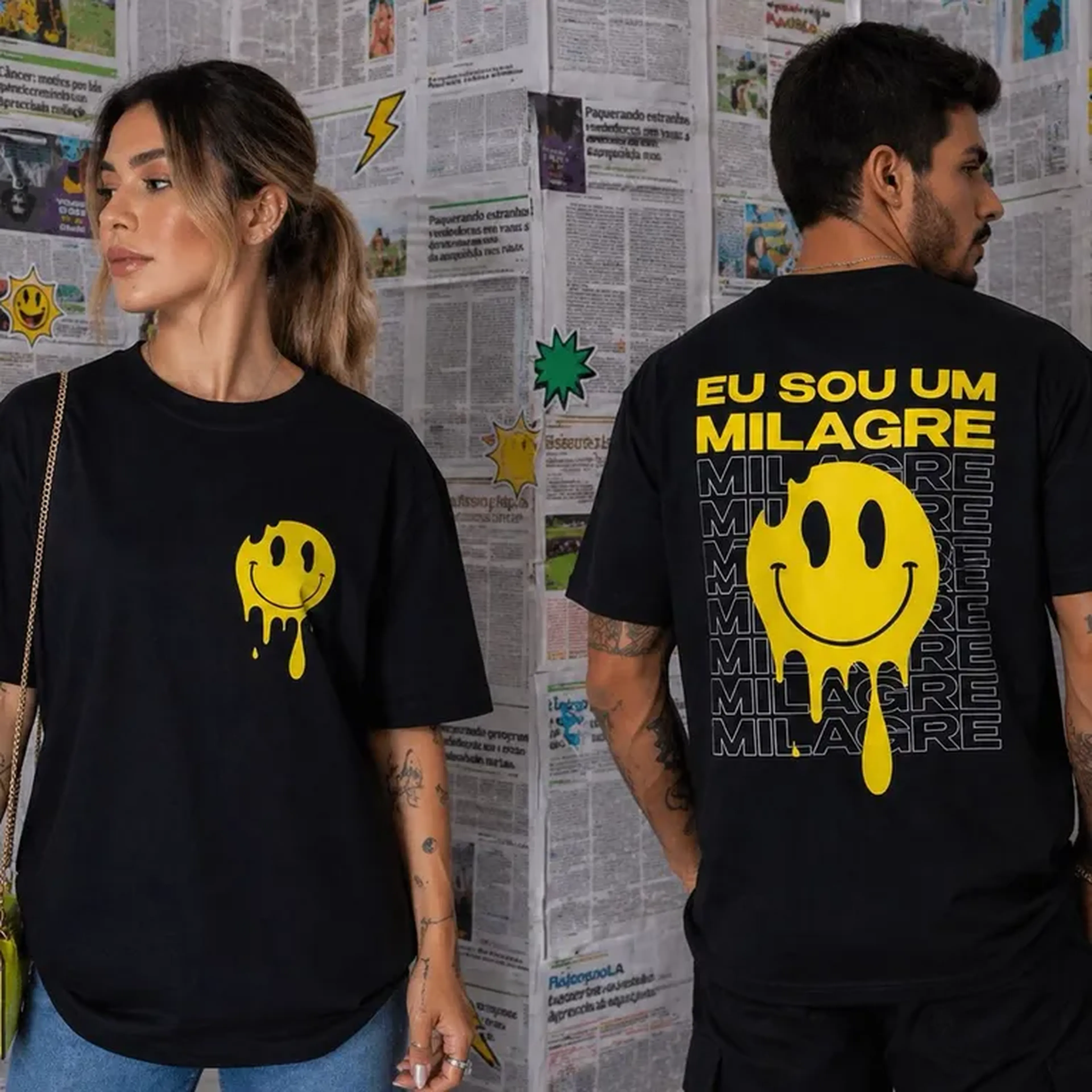 Camiseta Eu sou um milagre smile imagem