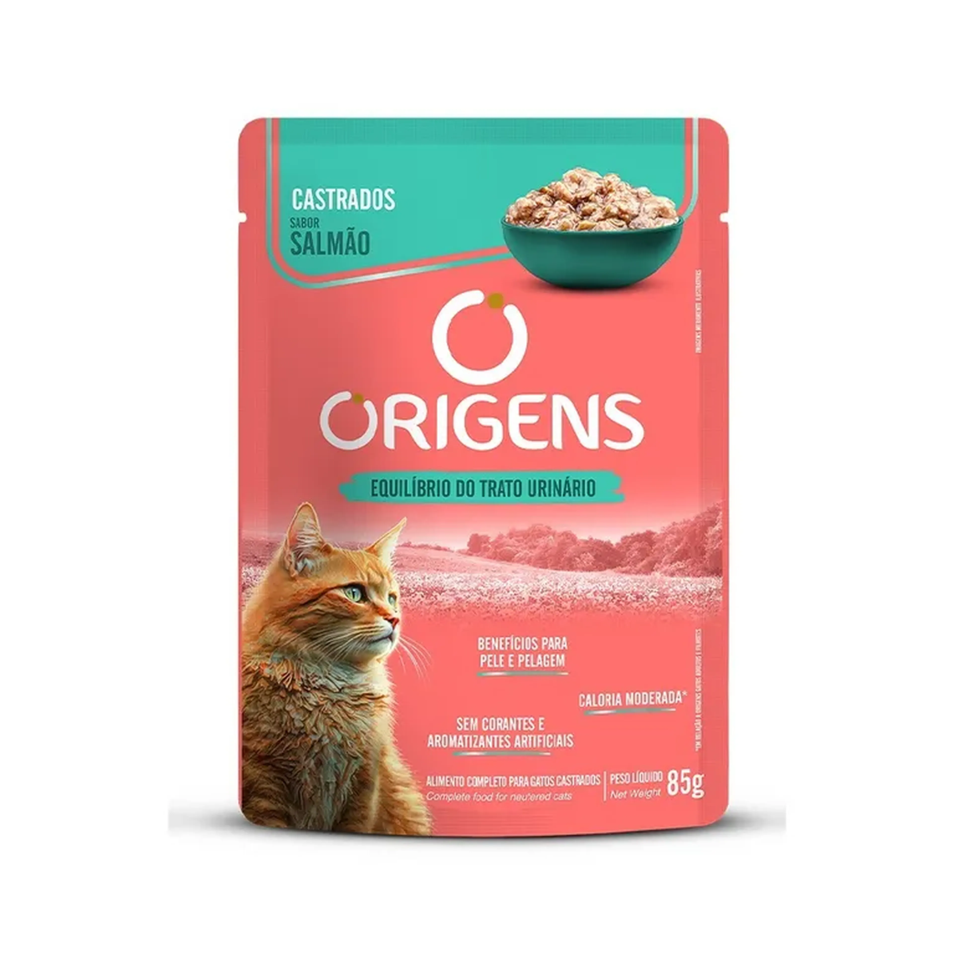 Ração Úmida Origens para Gatos Castrados Sabor Salmão 85g imagem