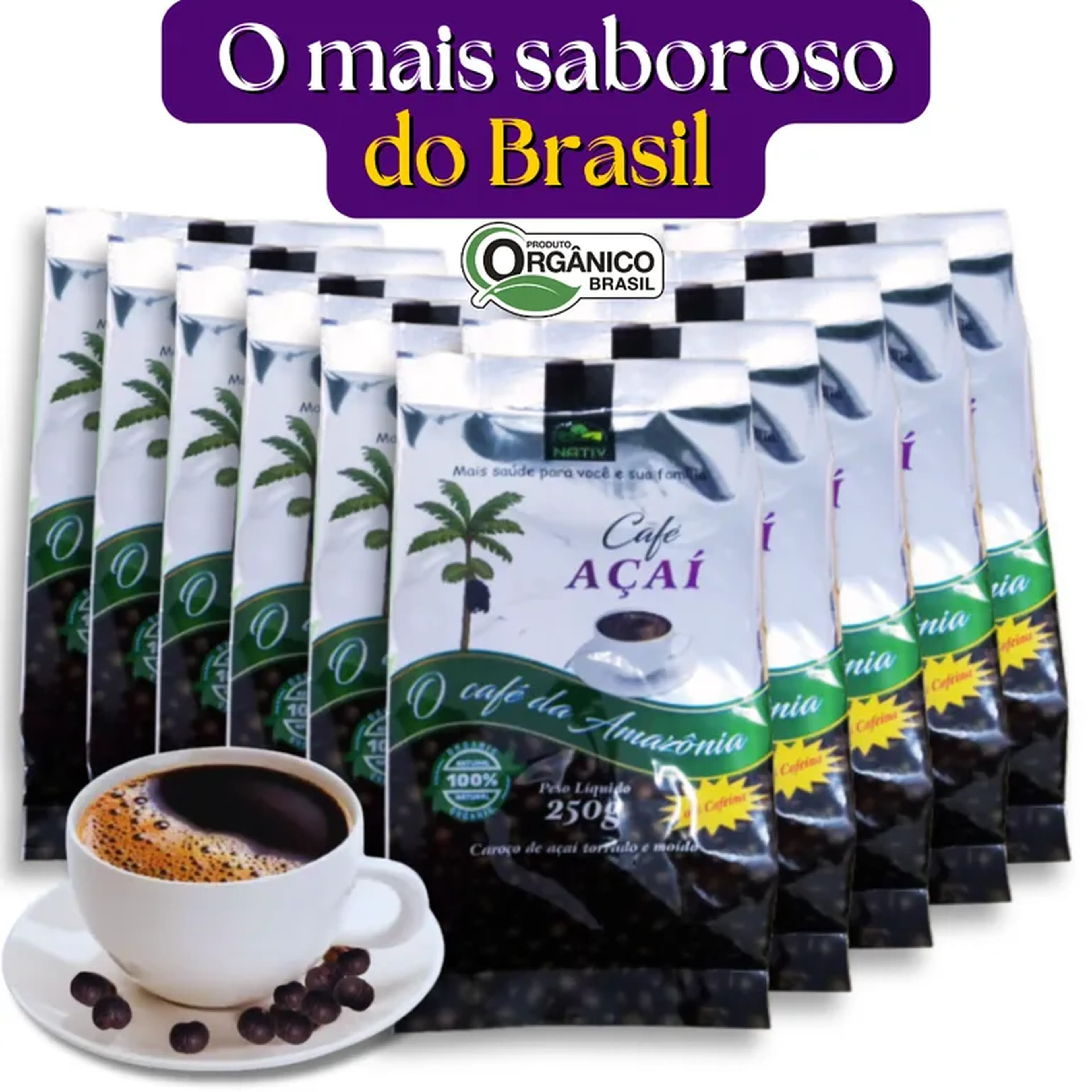 Café de Açaí Nativ kit 10 Pacotes imagem