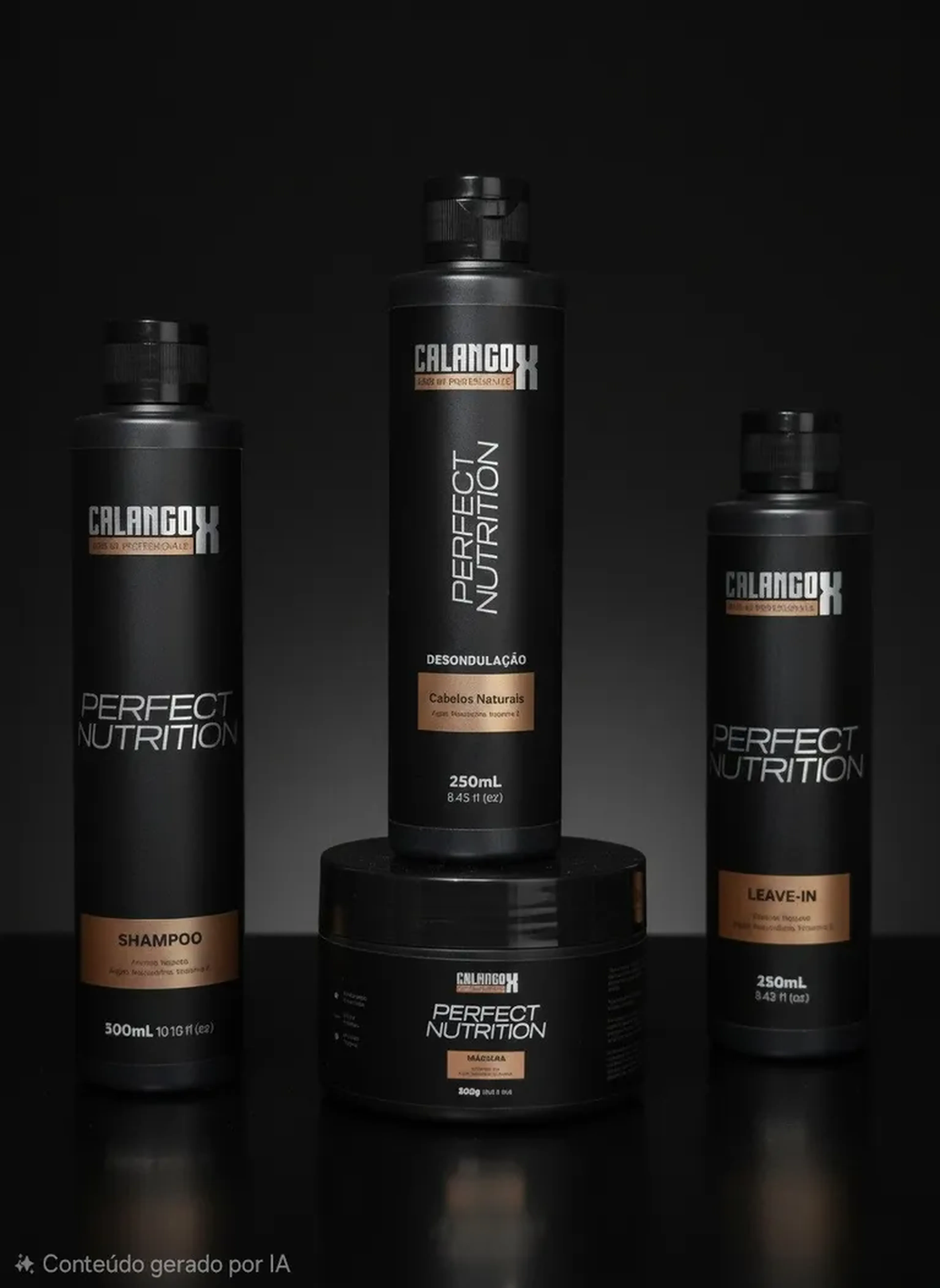 Kit completo (desondulação 250ml, shampoo, máscara e leave in) imagem