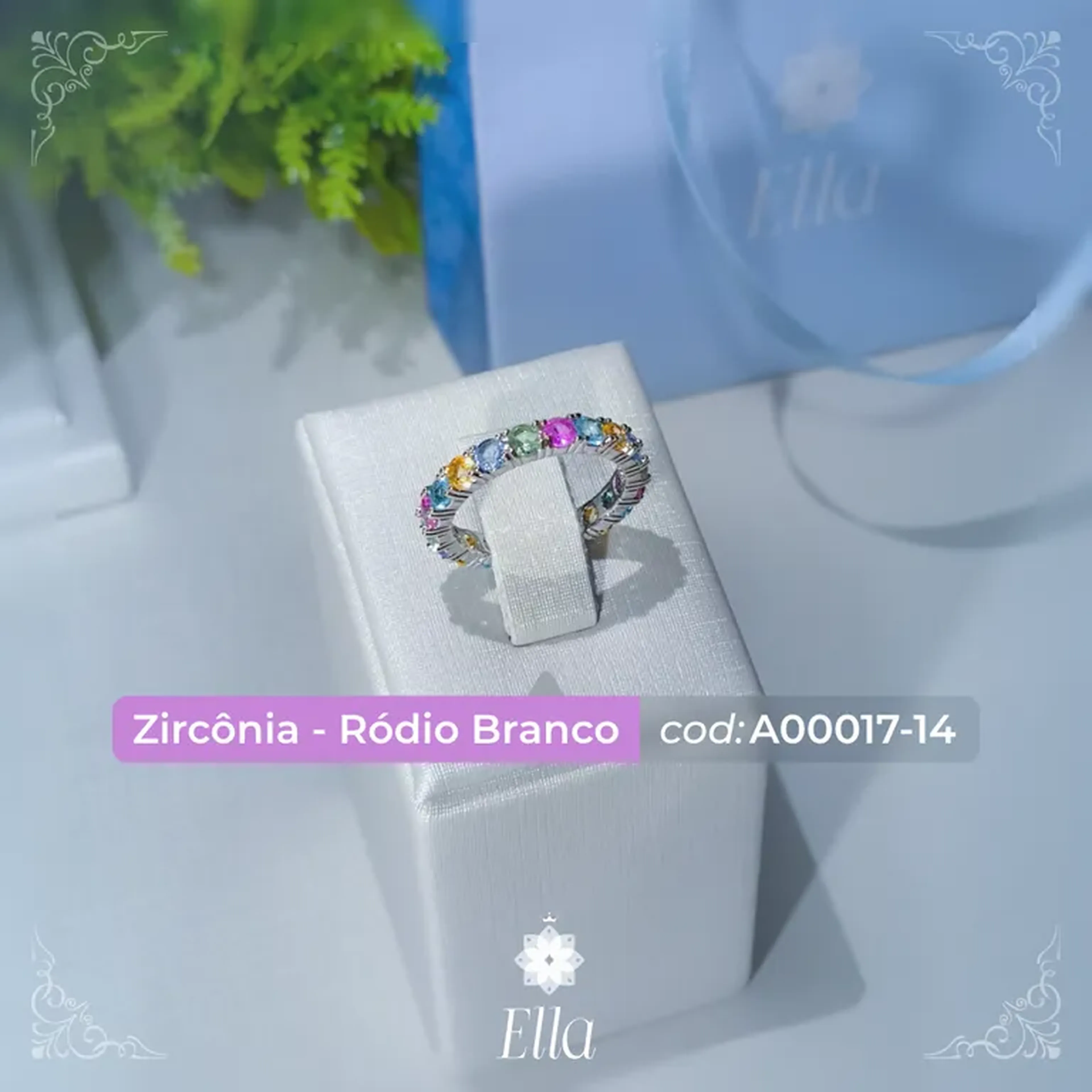 Anel zirconias coloridas (Tam 14) imagem