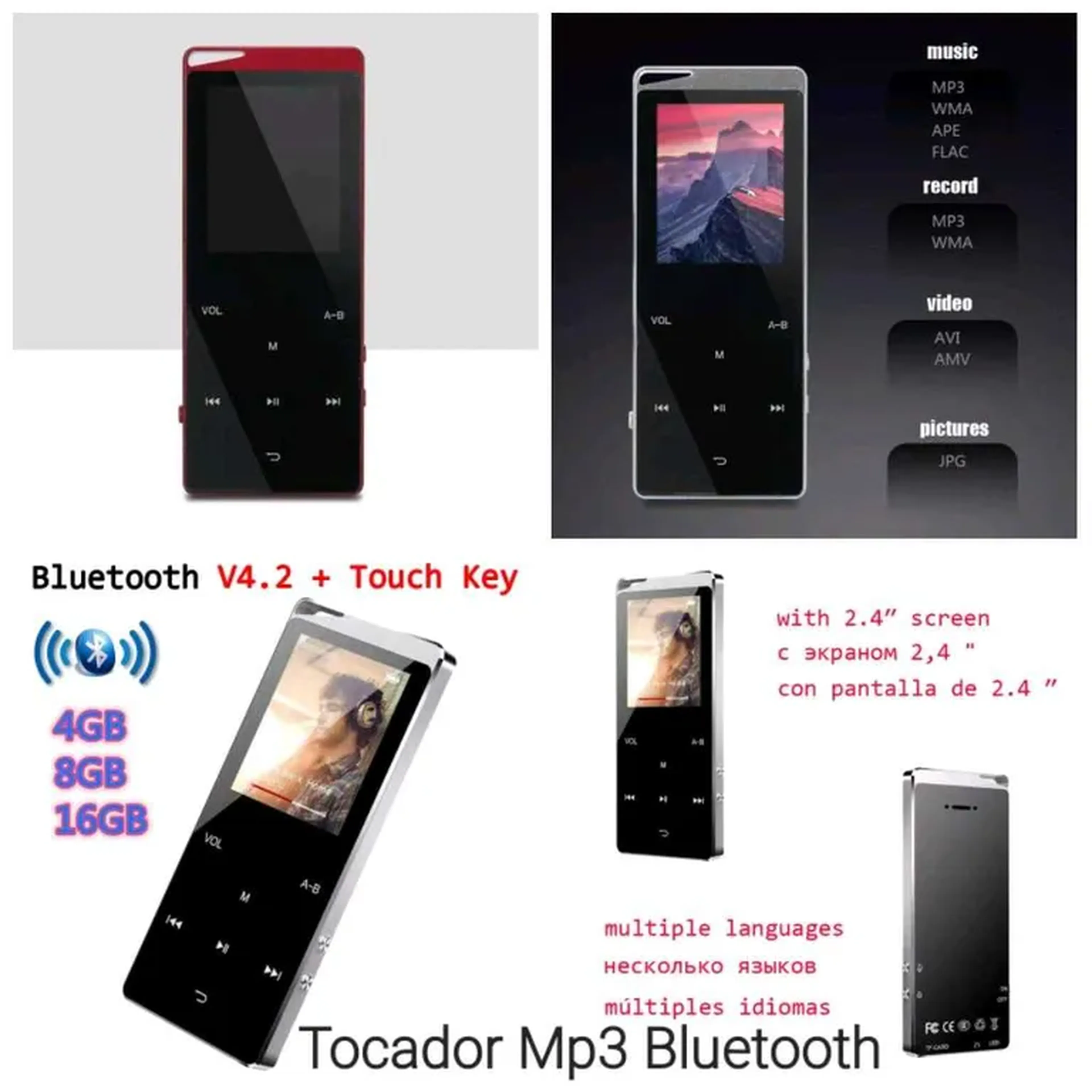 Tocador MP3 Mp4 Bluetooth imagem