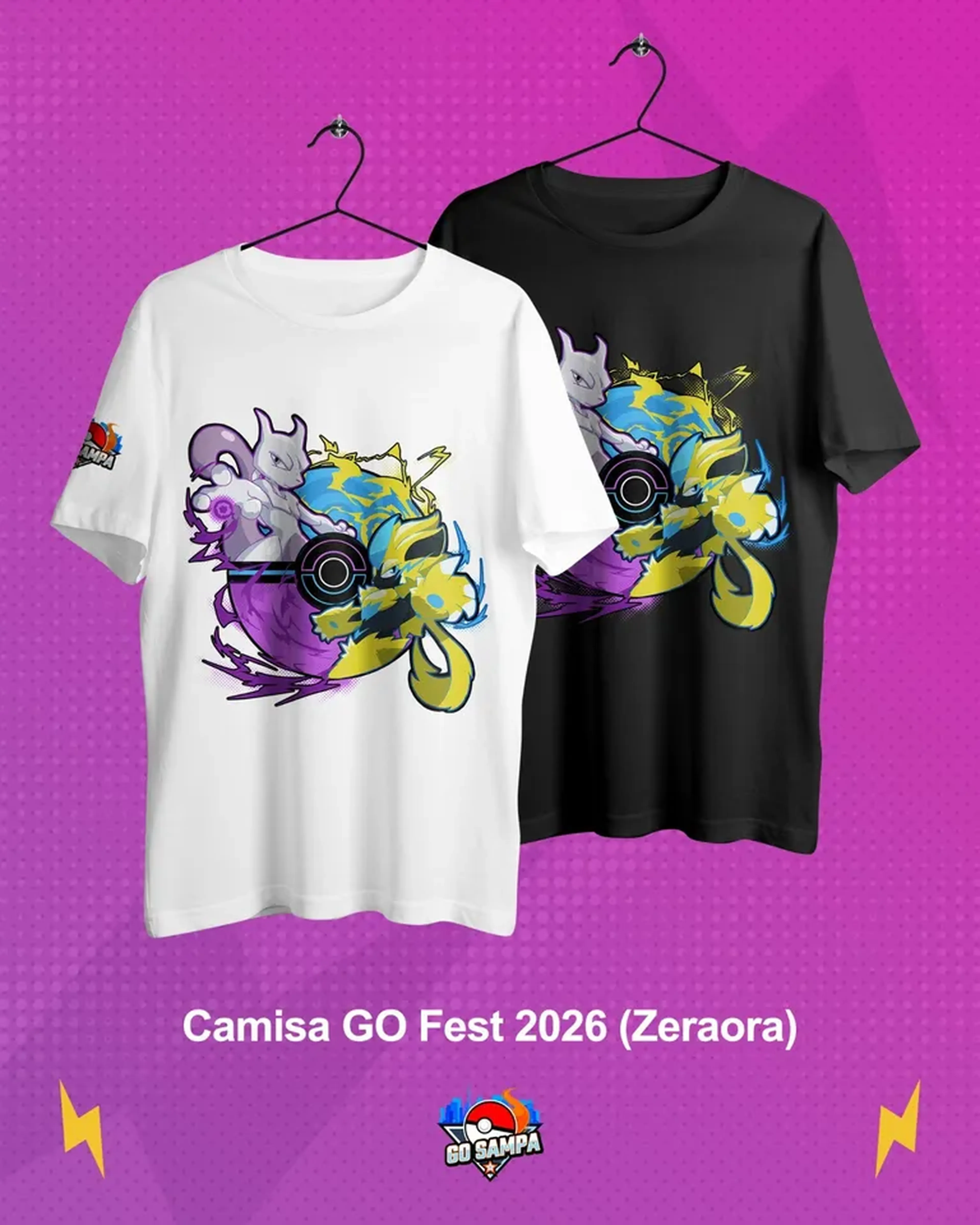 Camiseta Mewtwo e Zeraora - GoFest 2026 imagem